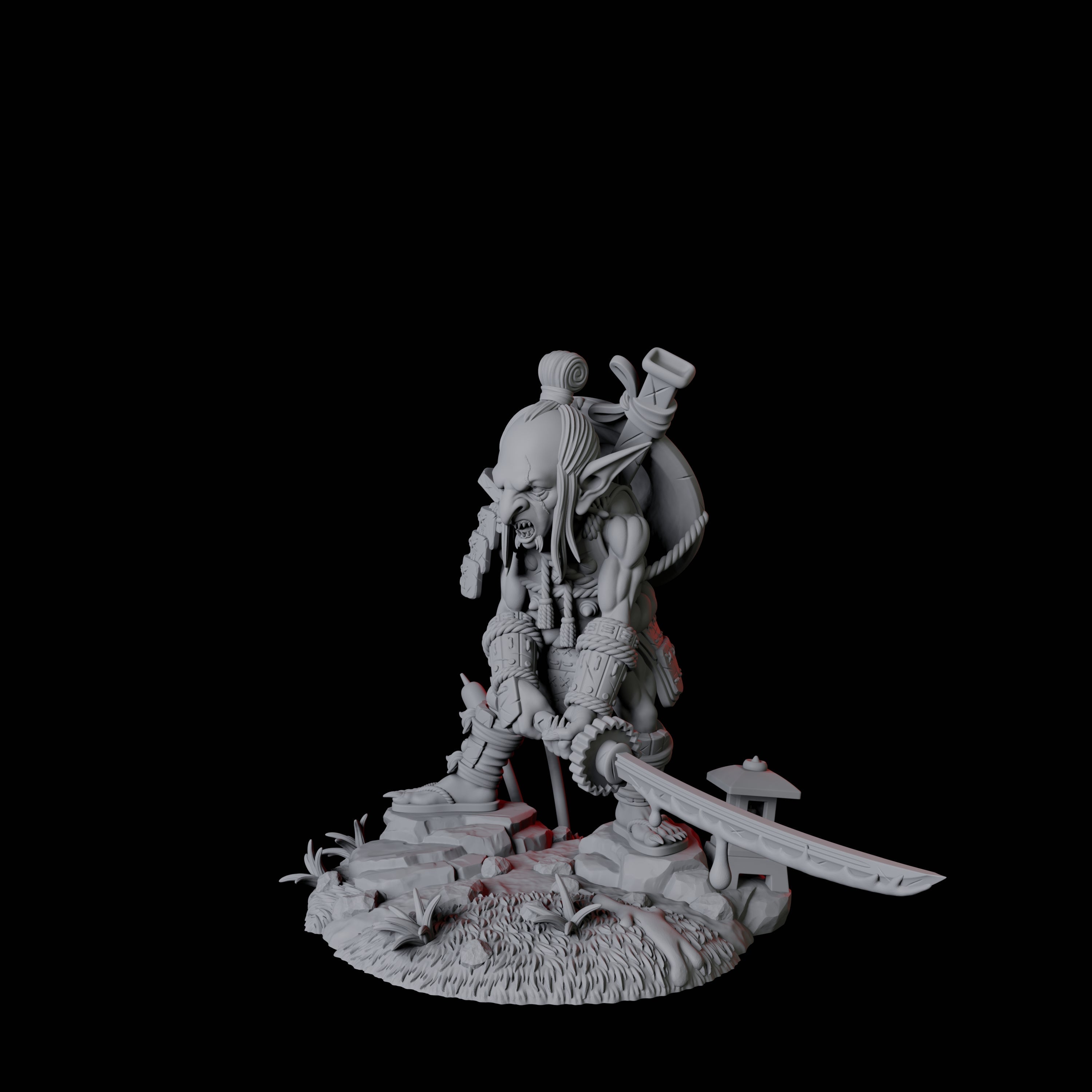 Goblin Samurai Miniature for Dungeons and Dragons, Pathfinder or other TTRPGs