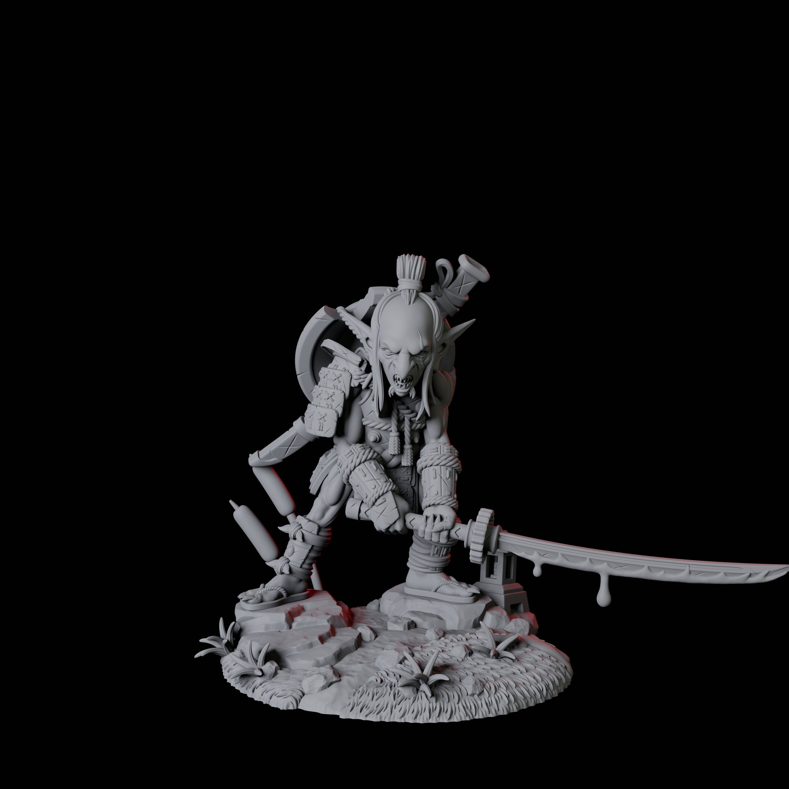 Goblin Samurai Miniature for Dungeons and Dragons, Pathfinder or other TTRPGs