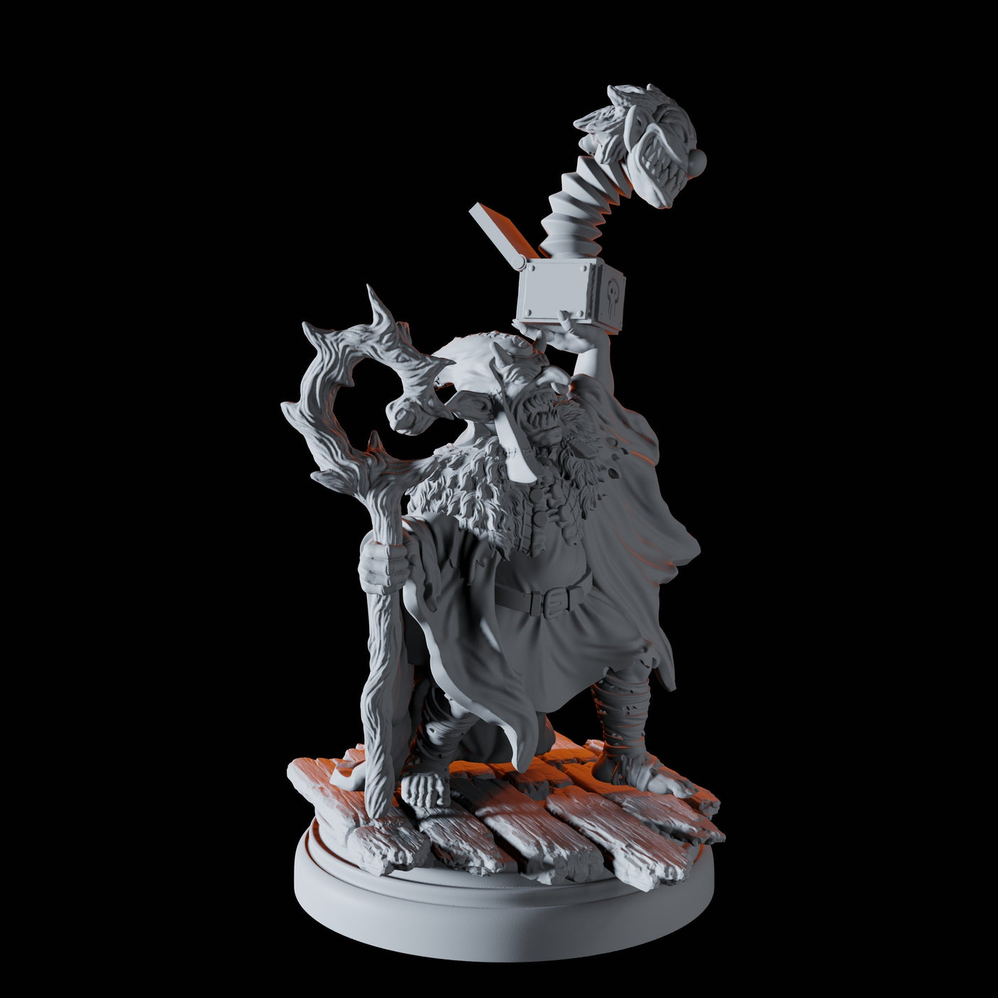 Goblin Shaman with Jack in the box Miniature for Dungeons and Dragons, Pathfinder or other TTRPGs
