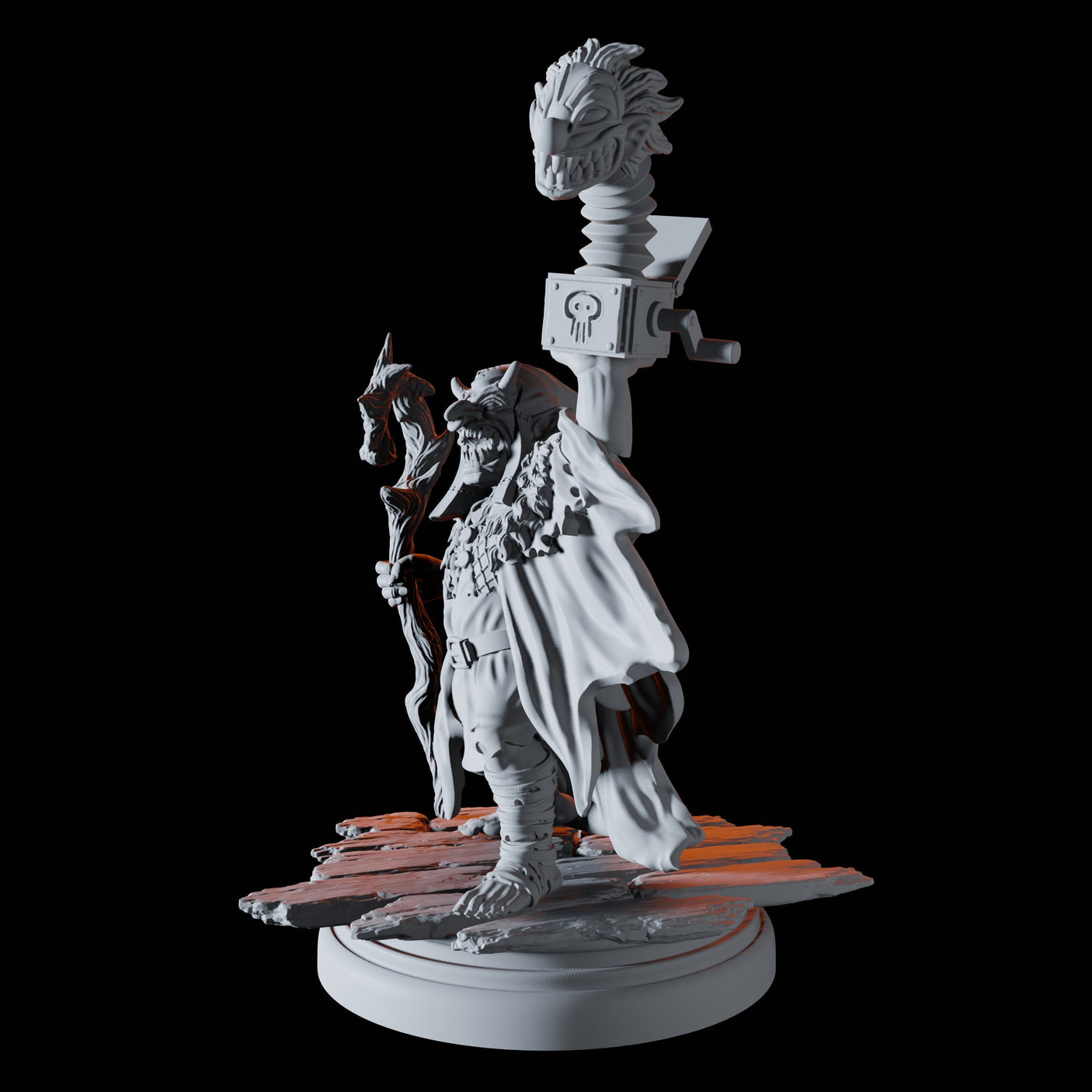 Goblin Shaman with Jack in the box Miniature for Dungeons and Dragons, Pathfinder or other TTRPGs