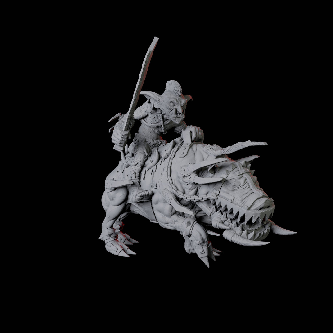 Goblin Worg Rider Miniature for Dungeons and Dragons, Pathfinder or other TTRPGs