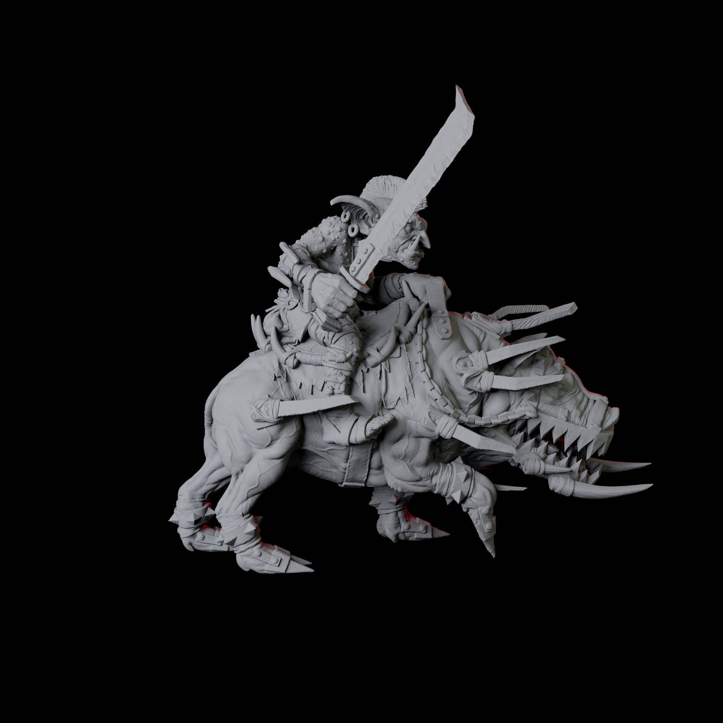 Goblin Worg Rider Miniature for Dungeons and Dragons, Pathfinder or other TTRPGs