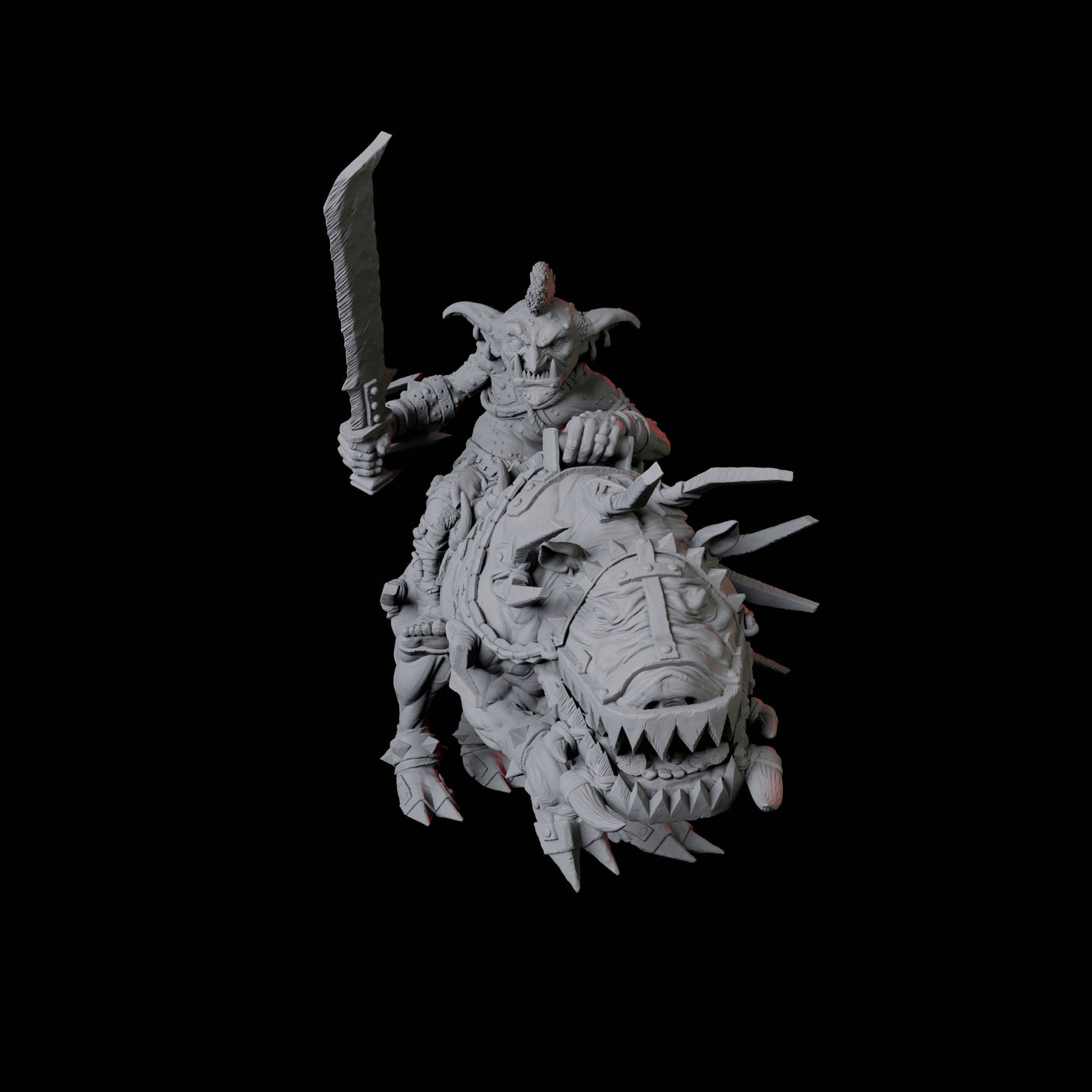 Goblin Worg Rider Miniature for Dungeons and Dragons, Pathfinder or other TTRPGs