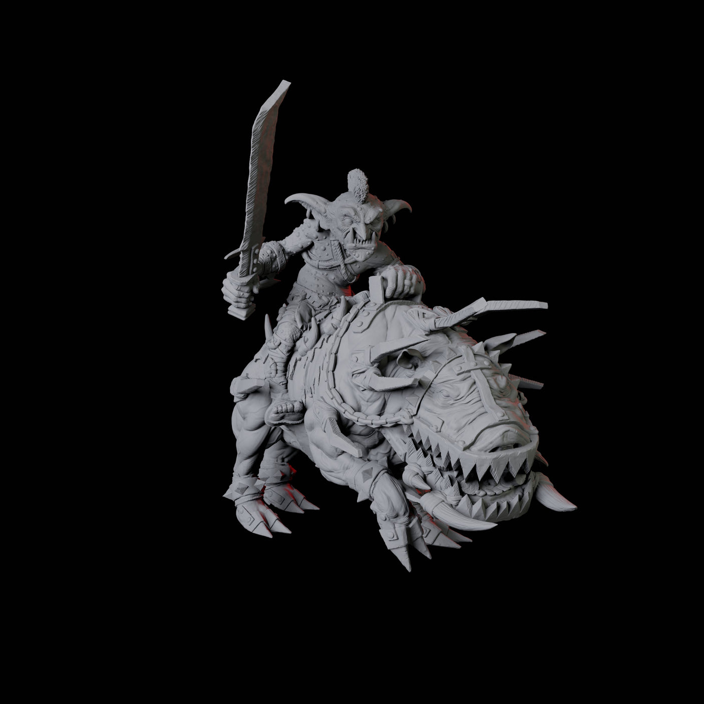 Goblin Worg Rider Miniature for Dungeons and Dragons, Pathfinder or other TTRPGs