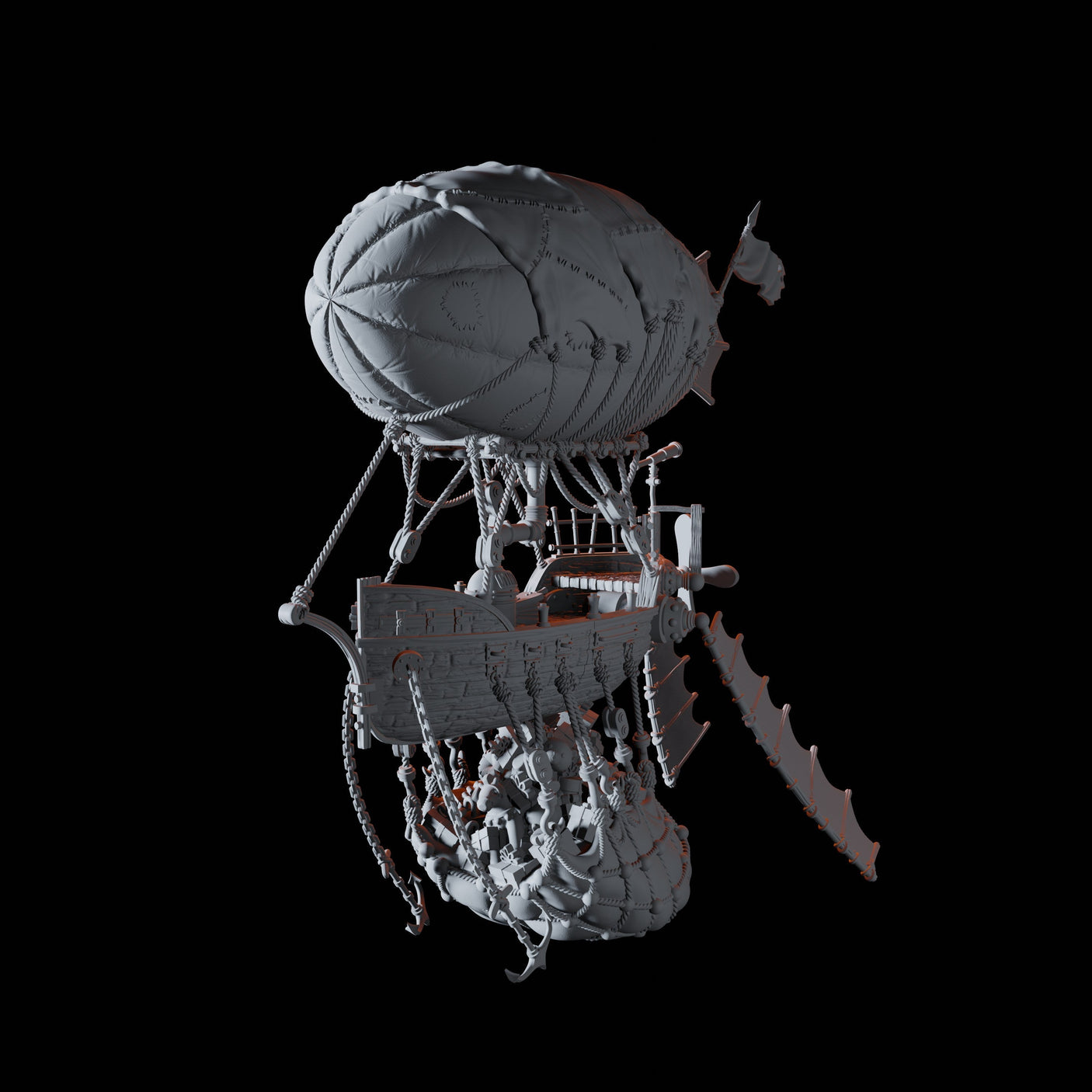 Goblin Zeppelin Miniature for Dungeons and Dragons, Pathfinder or other TTRPGs
