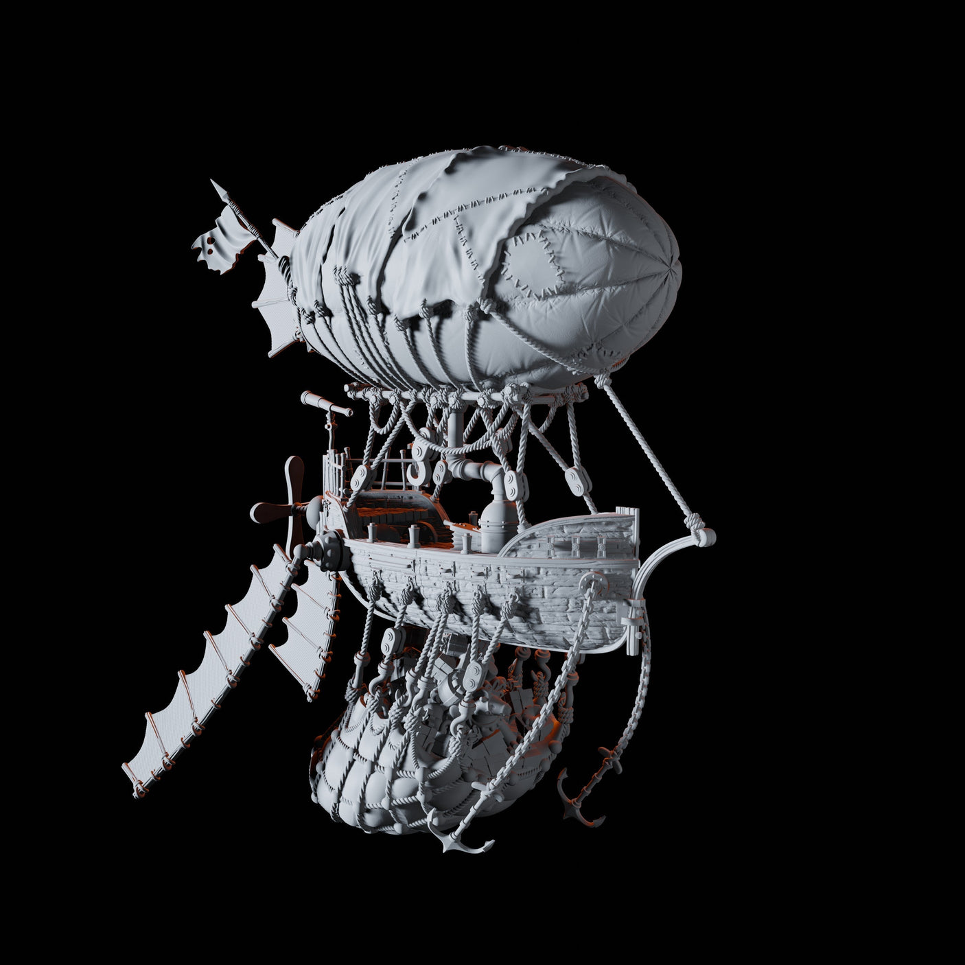 Goblin Zeppelin Miniature for Dungeons and Dragons, Pathfinder or other TTRPGs