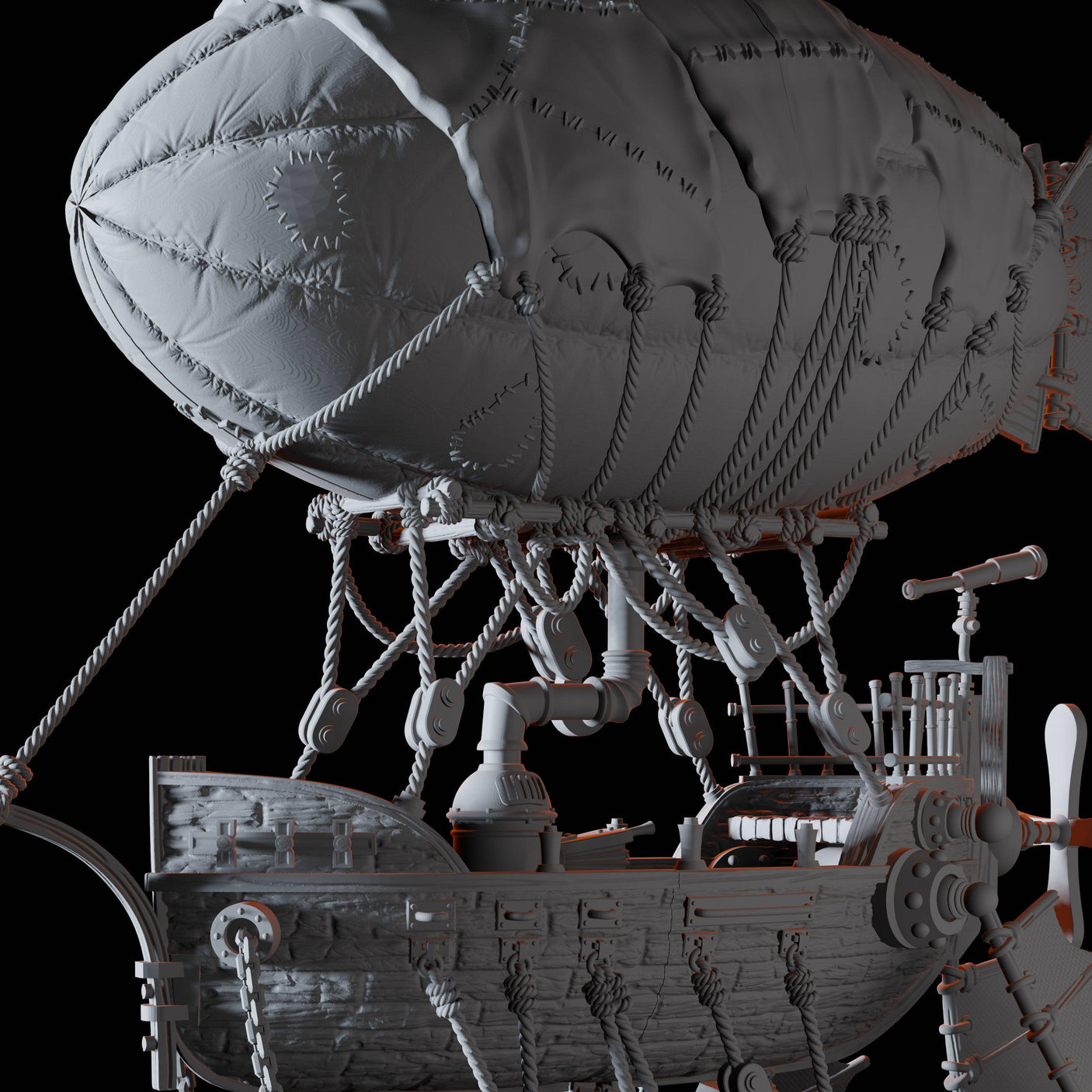 Goblin Zeppelin Miniature for Dungeons and Dragons, Pathfinder or other TTRPGs