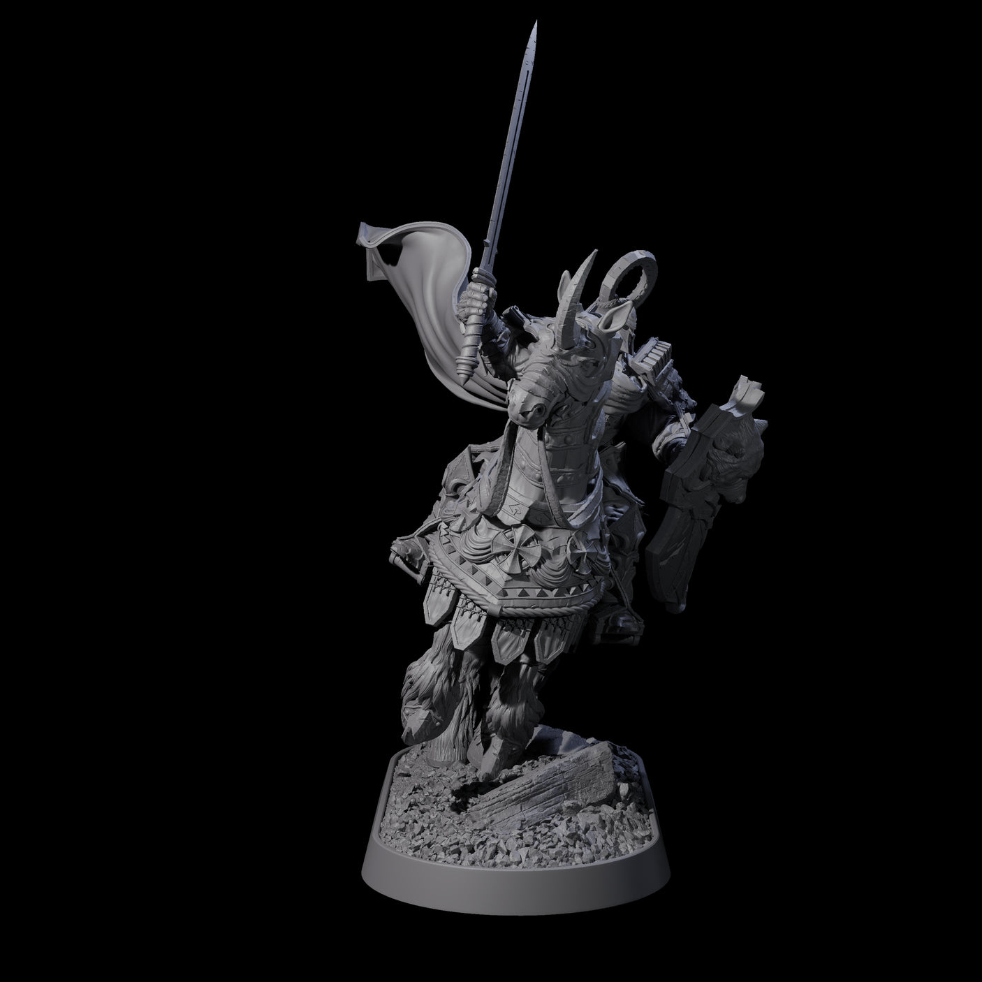 Golden Circle Cavalry Miniature for Dungeons and Dragons, Pathfinder or other TTRPGs