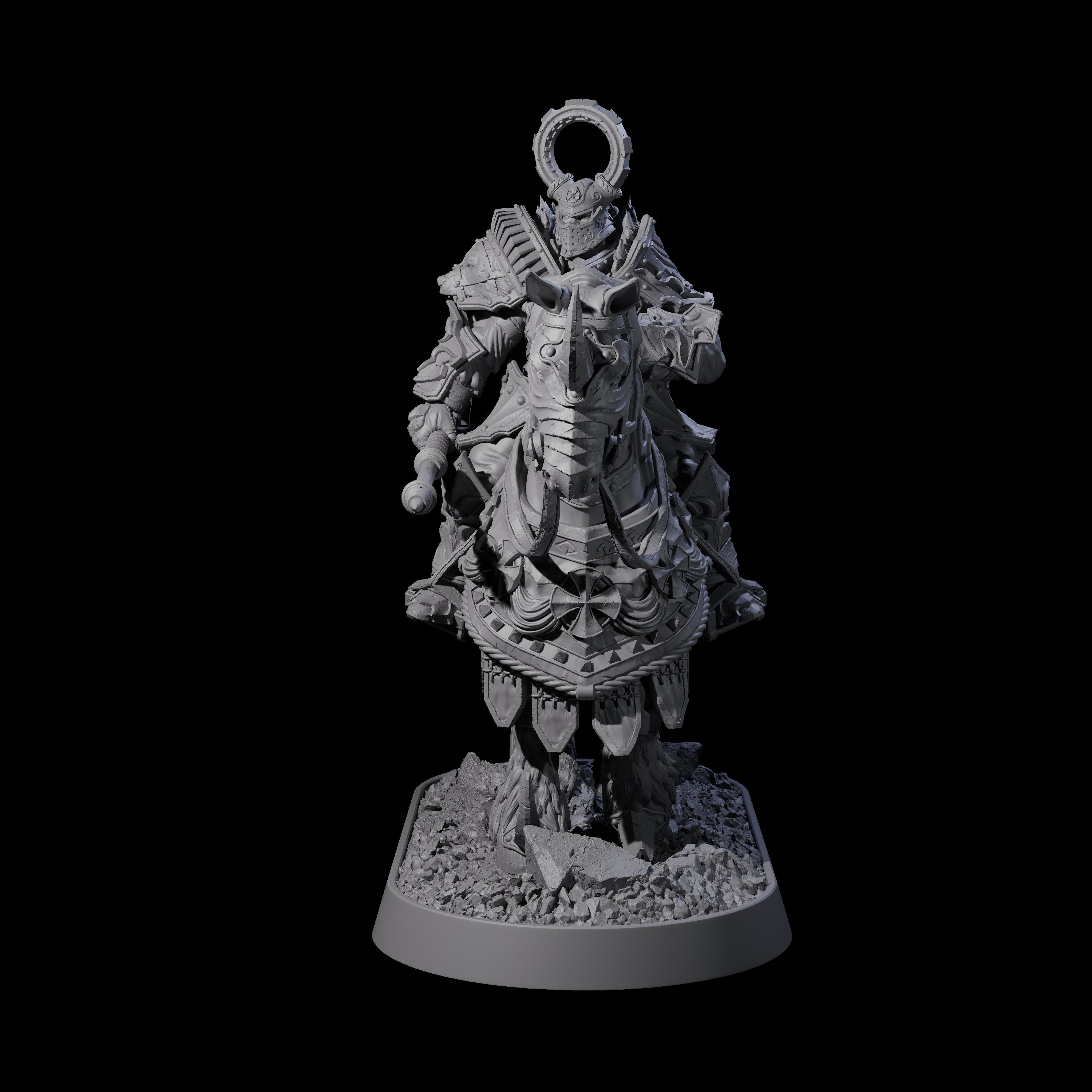 Golden Circle Cavalry Miniature for Dungeons and Dragons, Pathfinder or other TTRPGs