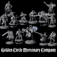 Golden Circle Mercenary Company Miniature for Dungeons and Dragons, Pathfinder or other TTRPGs