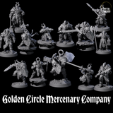 Golden Circle Mercenary Company Miniature for Dungeons and Dragons, Pathfinder or other TTRPGs