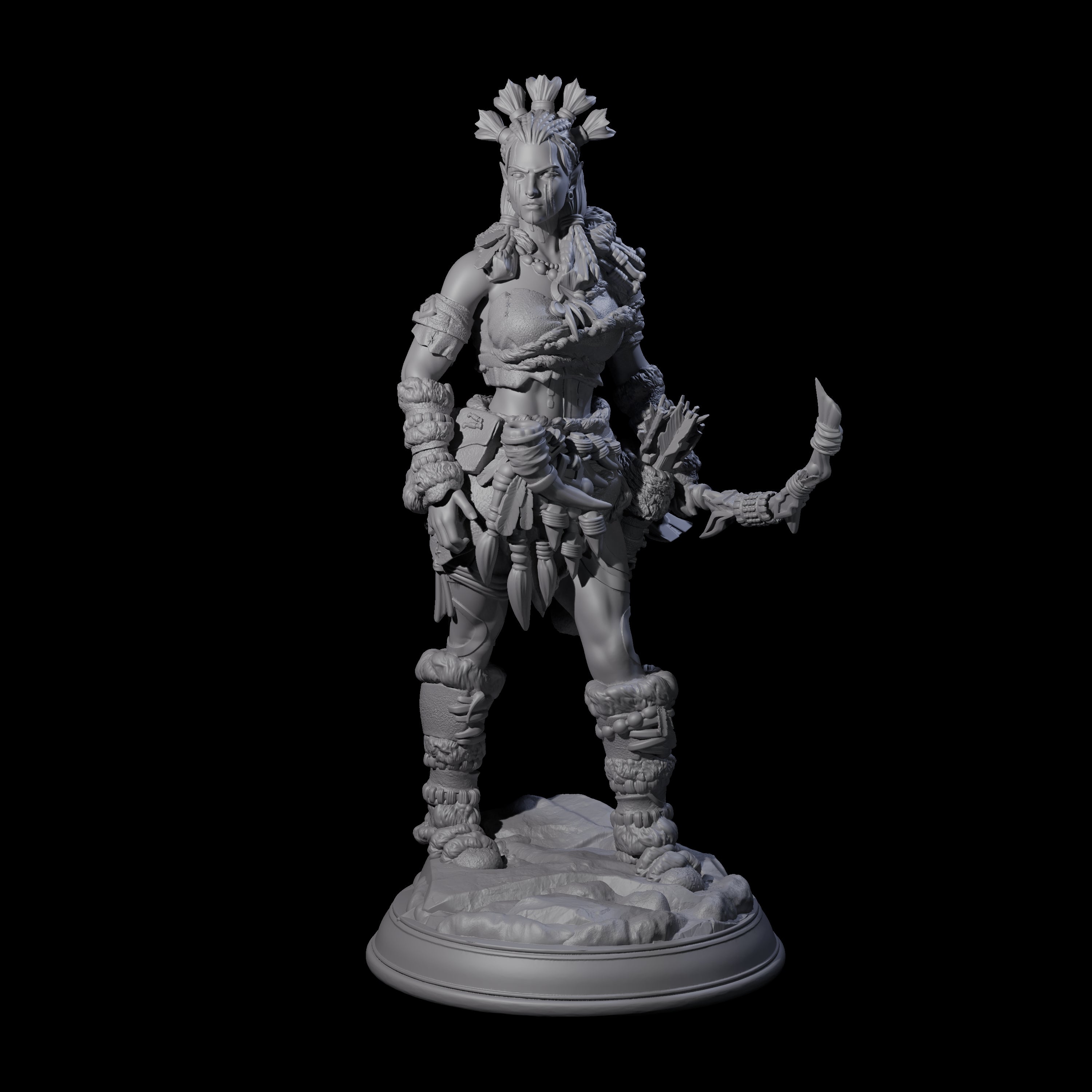 Goliath Hunter Miniature for Dungeons and Dragons, Pathfinder or other TTRPGs