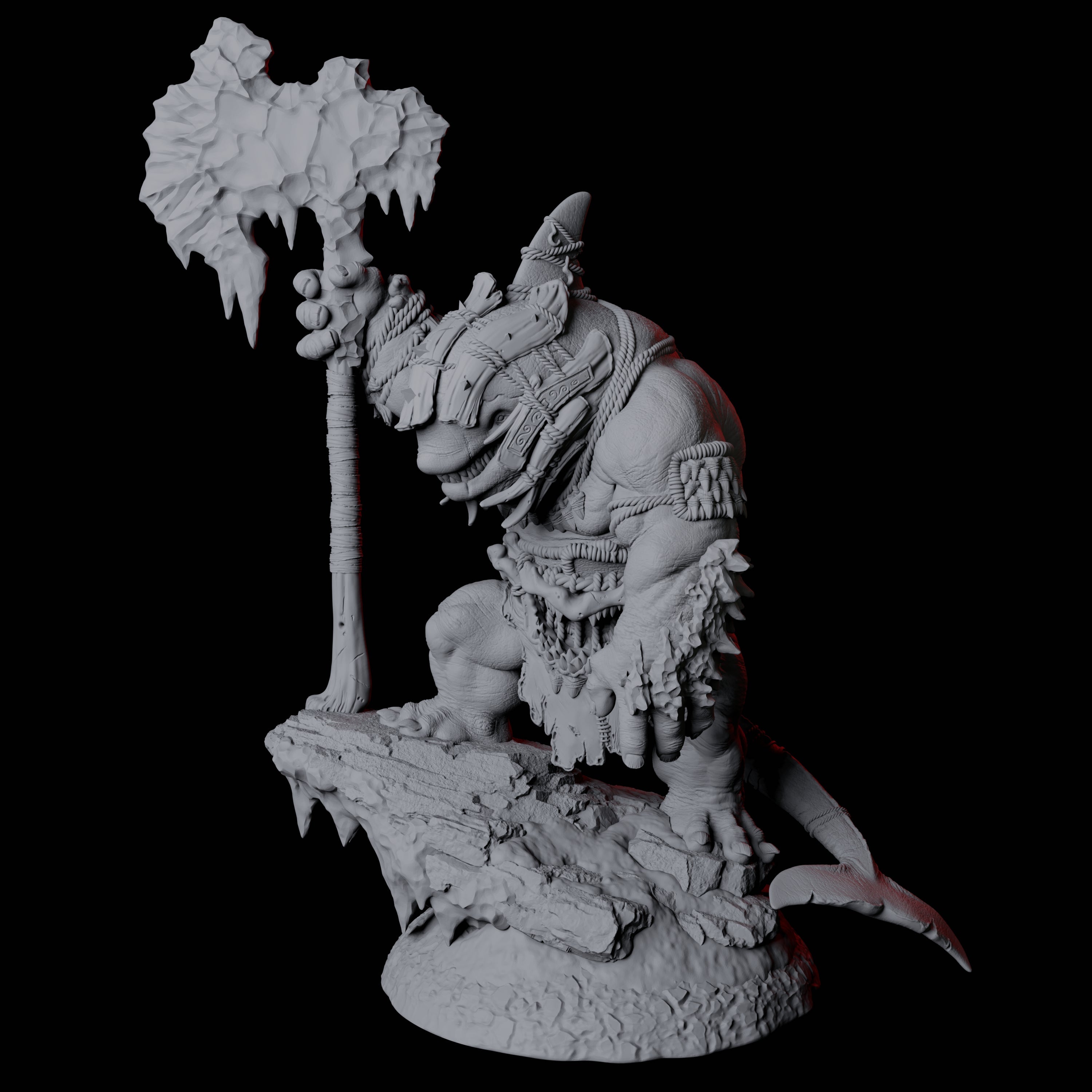 Graceful Orcafolk Warrior B Miniature for Dungeons and Dragons, Pathfinder or other TTRPGs