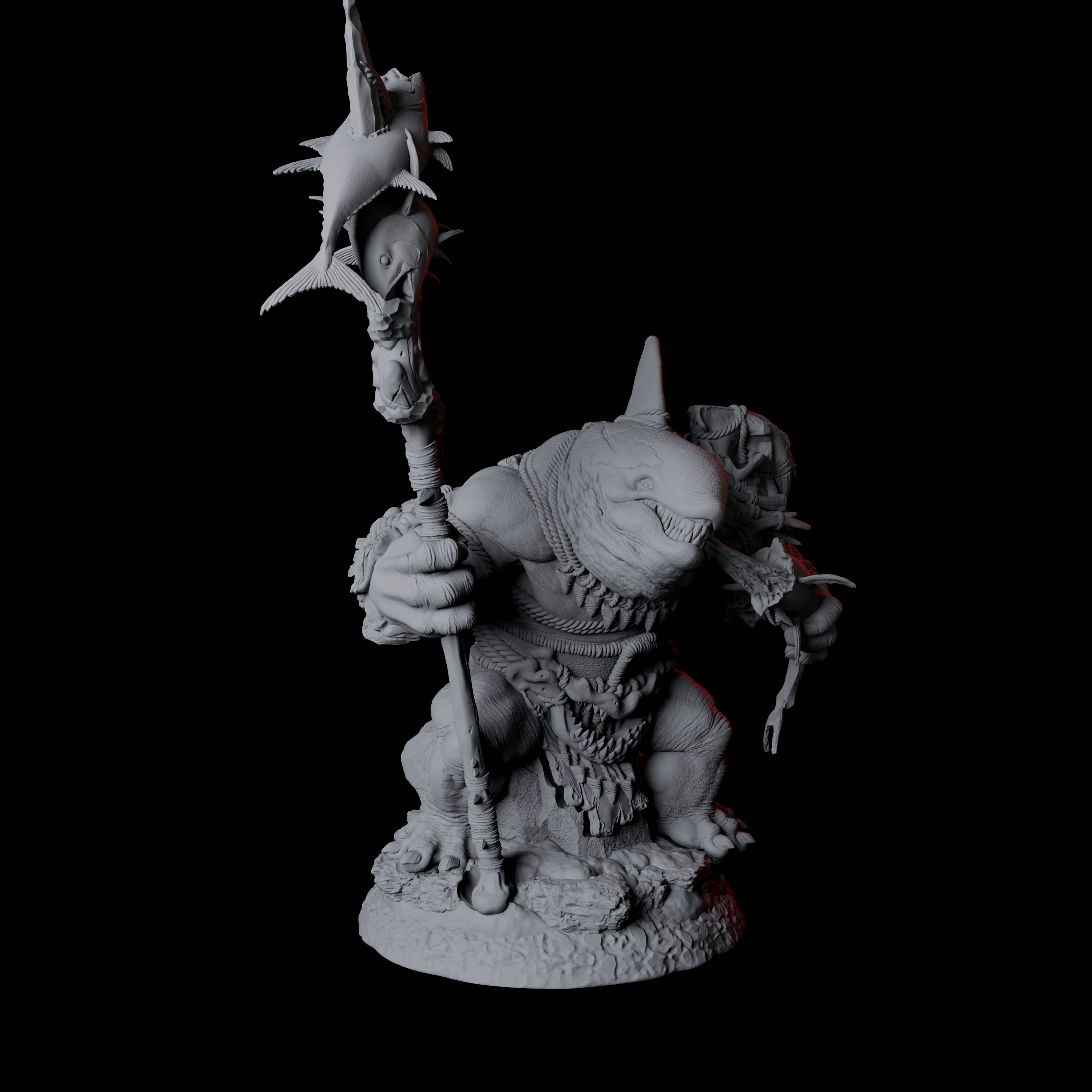 Graceful Orcafolk Warrior C Miniature for Dungeons and Dragons, Pathfinder or other TTRPGs