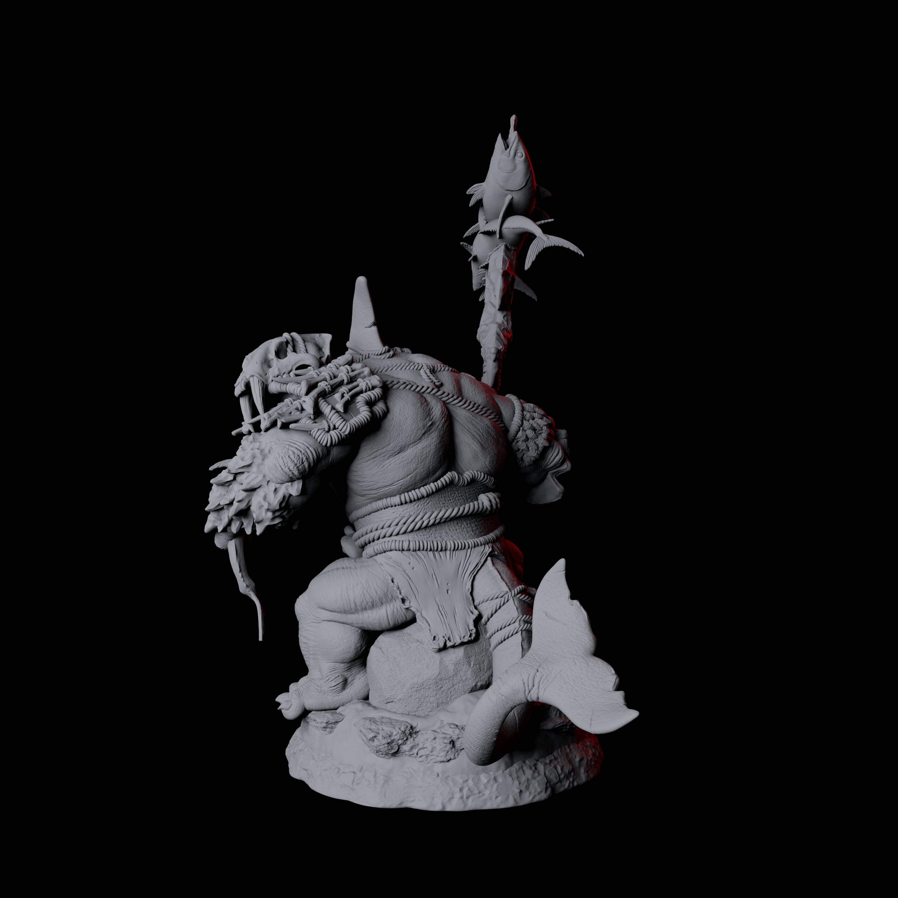 Graceful Orcafolk Warrior C Miniature for Dungeons and Dragons, Pathfinder or other TTRPGs