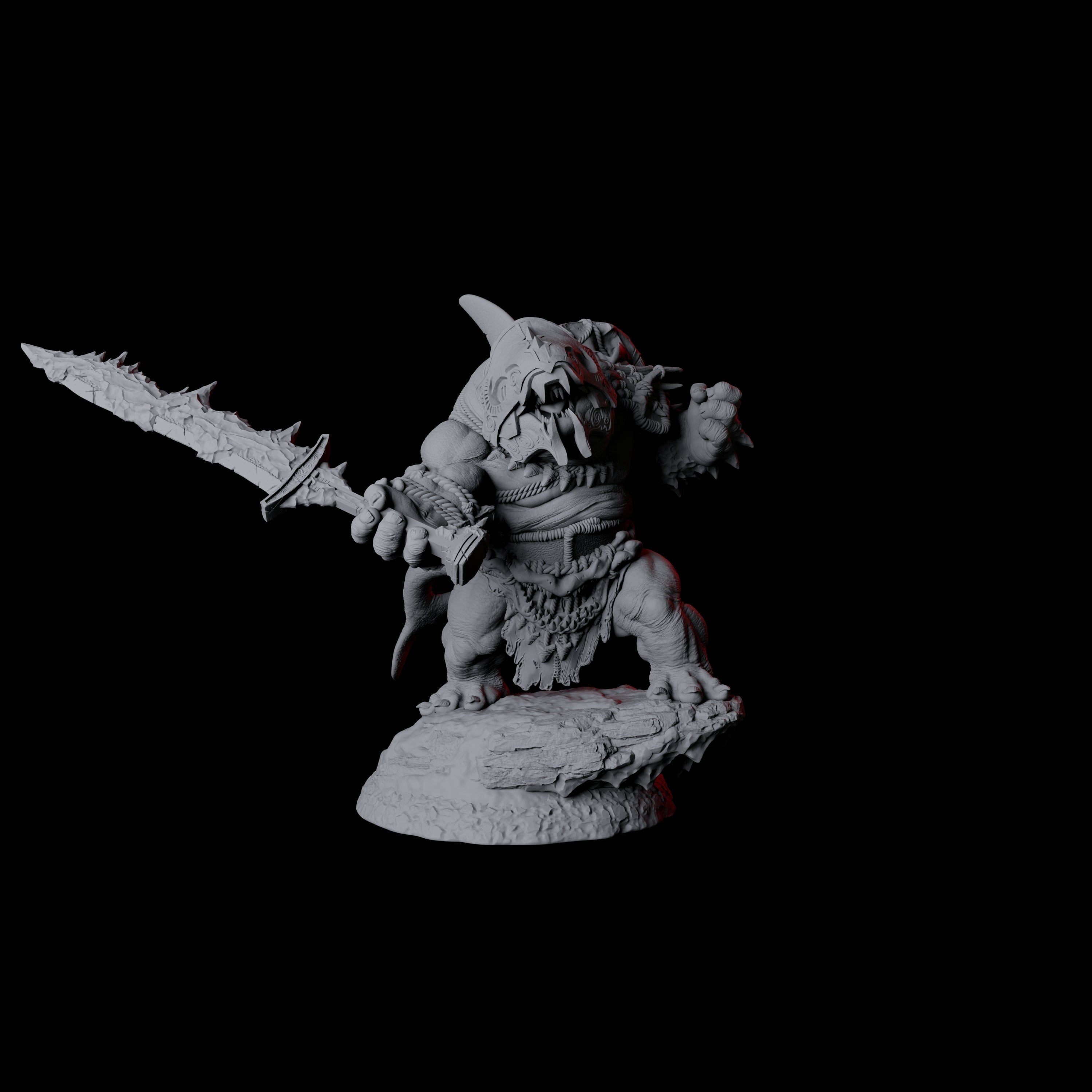 Graceful Orcafolk Warrior D Miniature for Dungeons and Dragons, Pathfinder or other TTRPGs