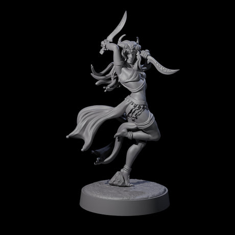 Graceful Tiefling Dancer Miniature for Dungeons and Dragons, Pathfinder or other TTRPGs