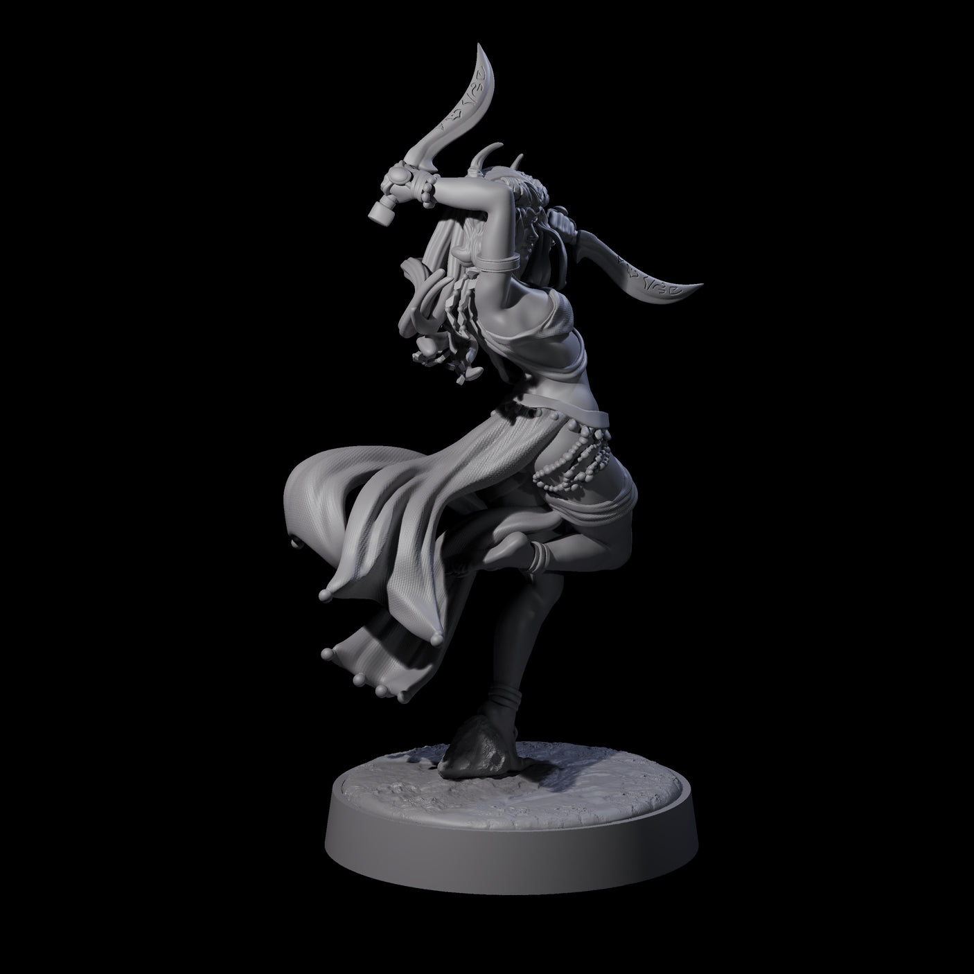Graceful Tiefling Dancer Miniature for Dungeons and Dragons, Pathfinder or other TTRPGs