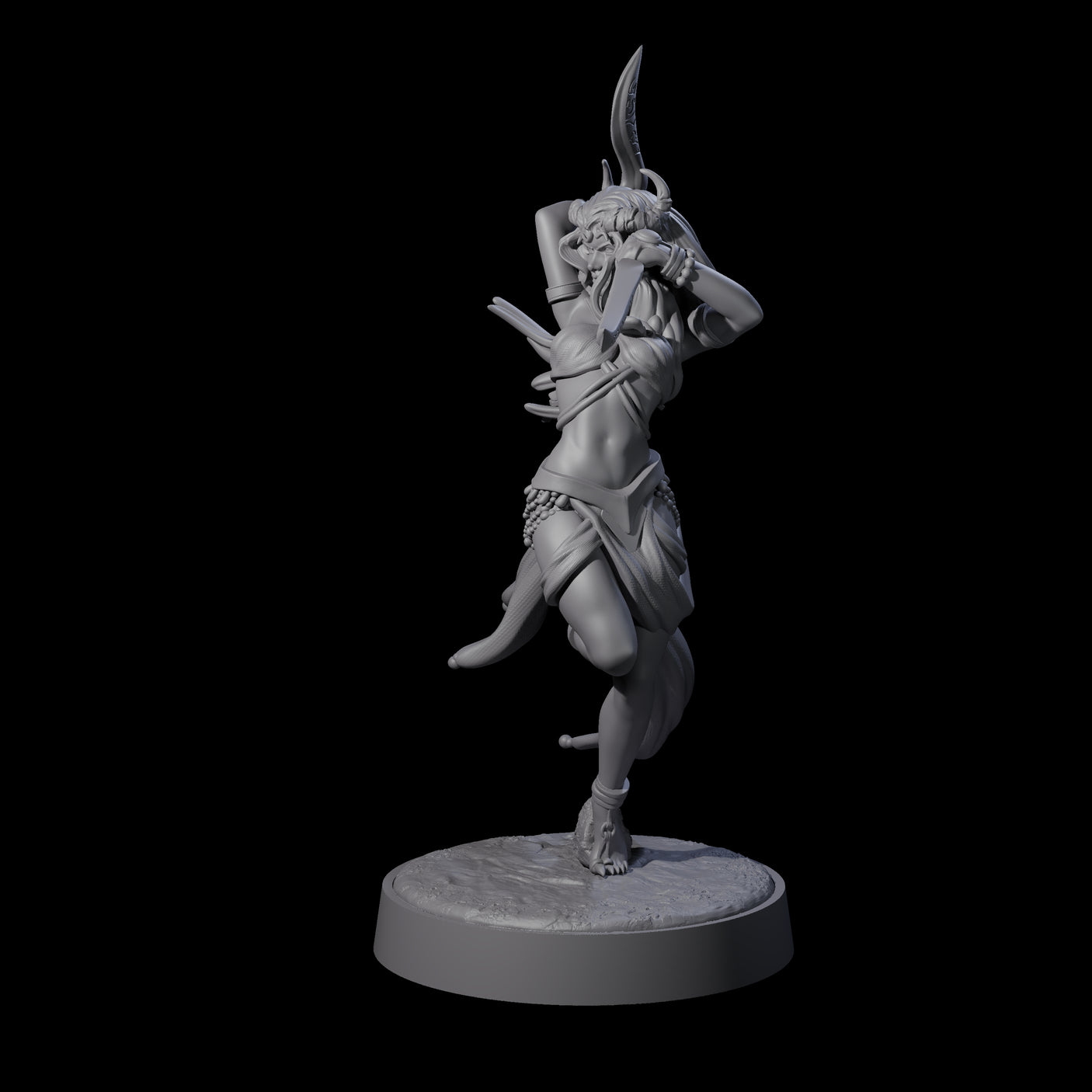 Graceful Tiefling Dancer Miniature for Dungeons and Dragons, Pathfinder or other TTRPGs