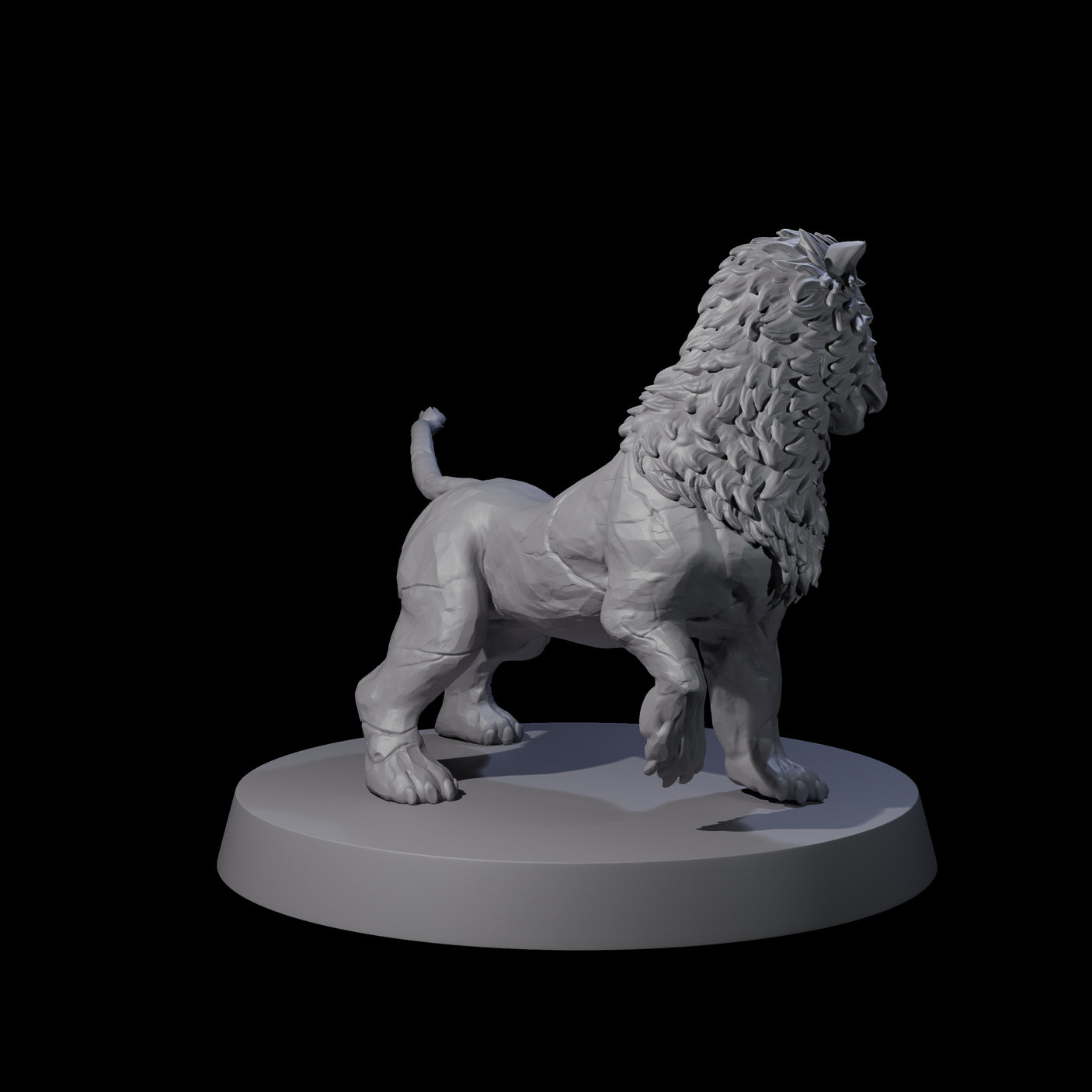 Grainy Lion Statue A Miniature for Dungeons and Dragons, Pathfinder or other TTRPGs
