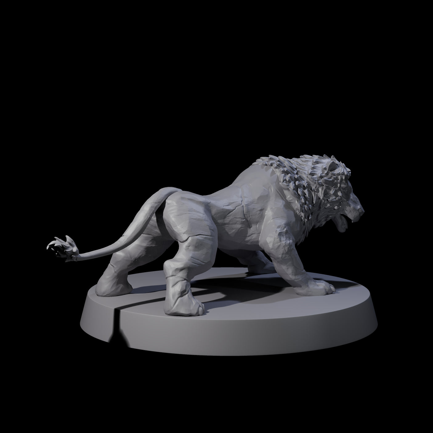 Grainy Lion Statue B Miniature for Dungeons and Dragons, Pathfinder or other TTRPGs