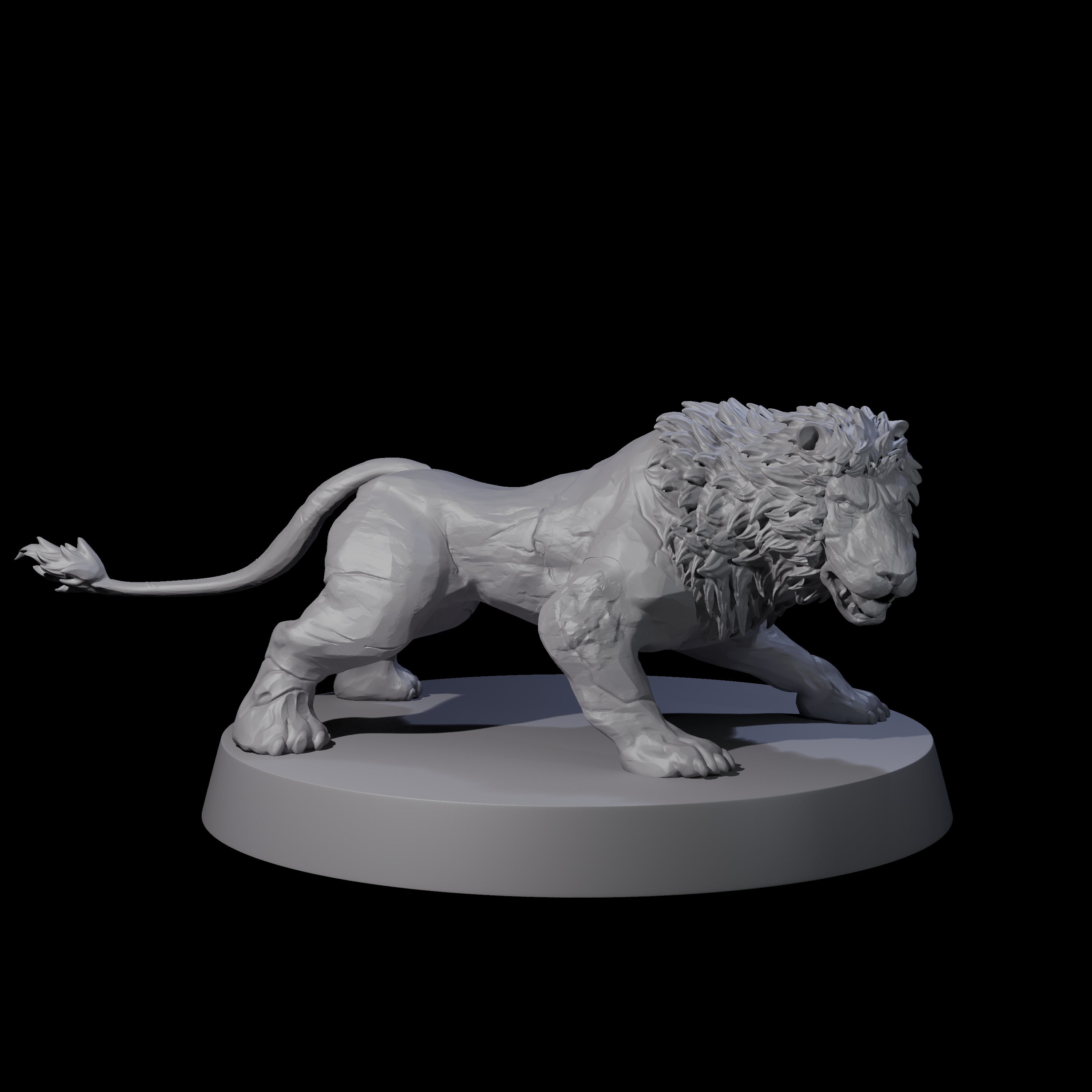 Grainy Lion Statue B Miniature for Dungeons and Dragons, Pathfinder or other TTRPGs
