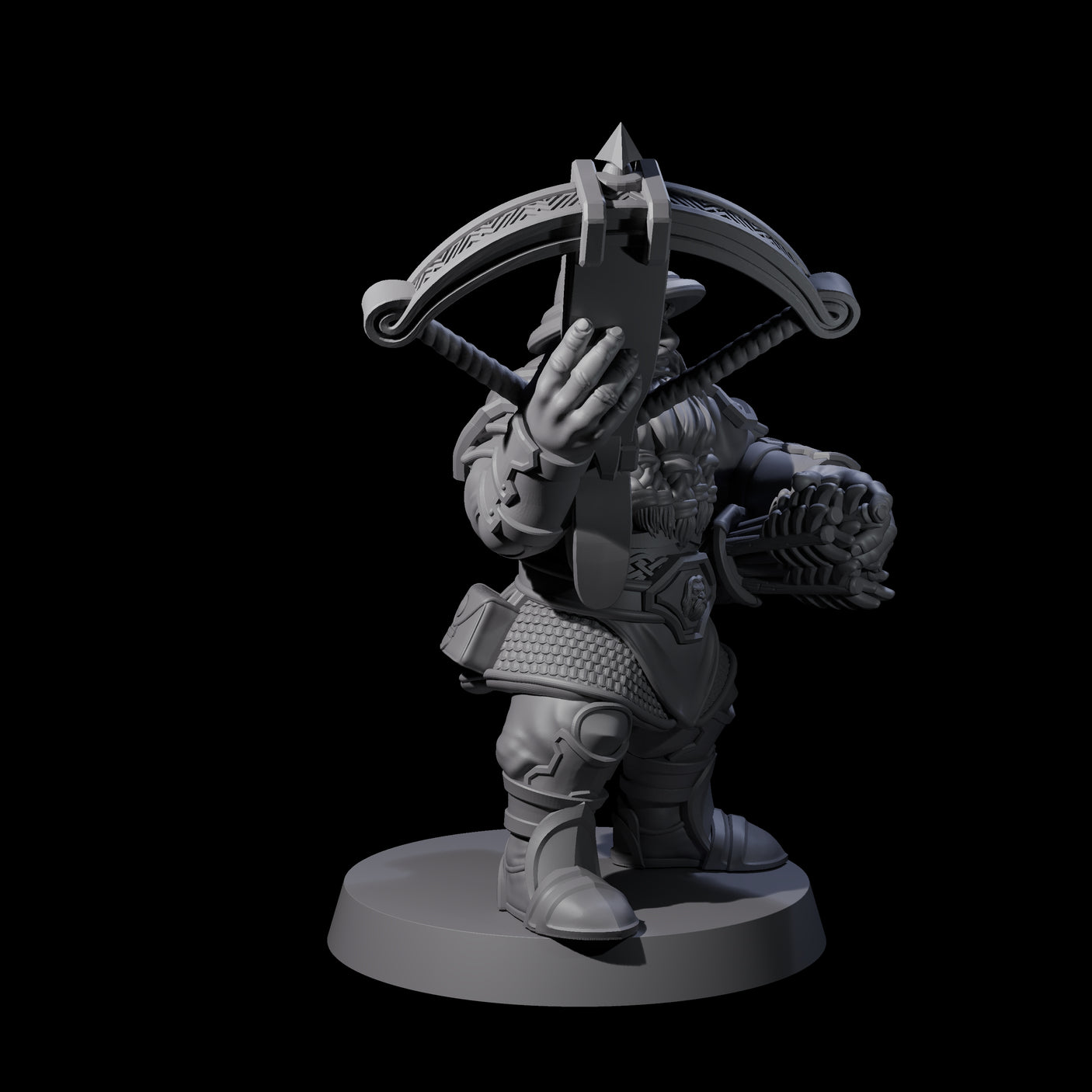 Grand Dwarf Crossbowman B Miniature for Dungeons and Dragons, Pathfinder or other TTRPGs