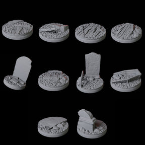 Graveyard Base Pack - 25mm Circles Miniature for Dungeons and Dragons, Pathfinder or other TTRPGs
