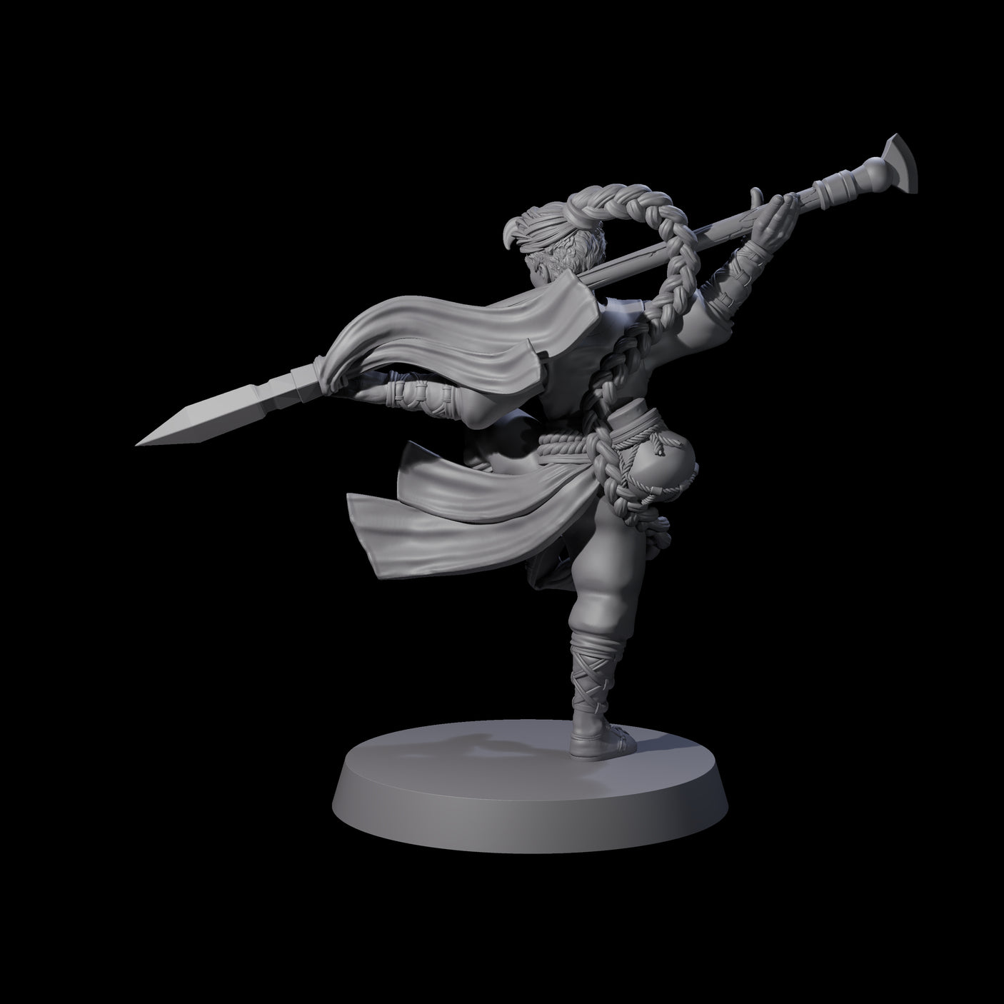Great Hair Halfling Monk Miniature for Dungeons and Dragons, Pathfinder or other TTRPGs