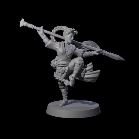 Great Hair Halfling Monk Miniature for Dungeons and Dragons, Pathfinder or other TTRPGs