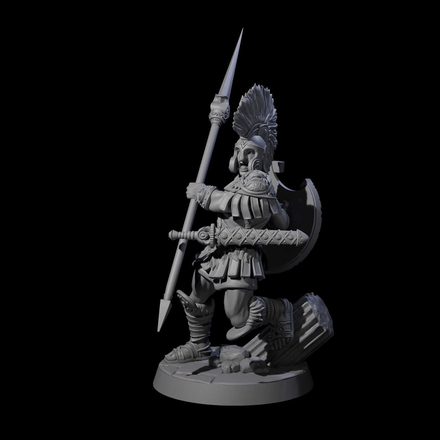 Greek Inspired Spear Hoplite A Miniature for Dungeons and Dragons, Pathfinder or other TTRPGs
