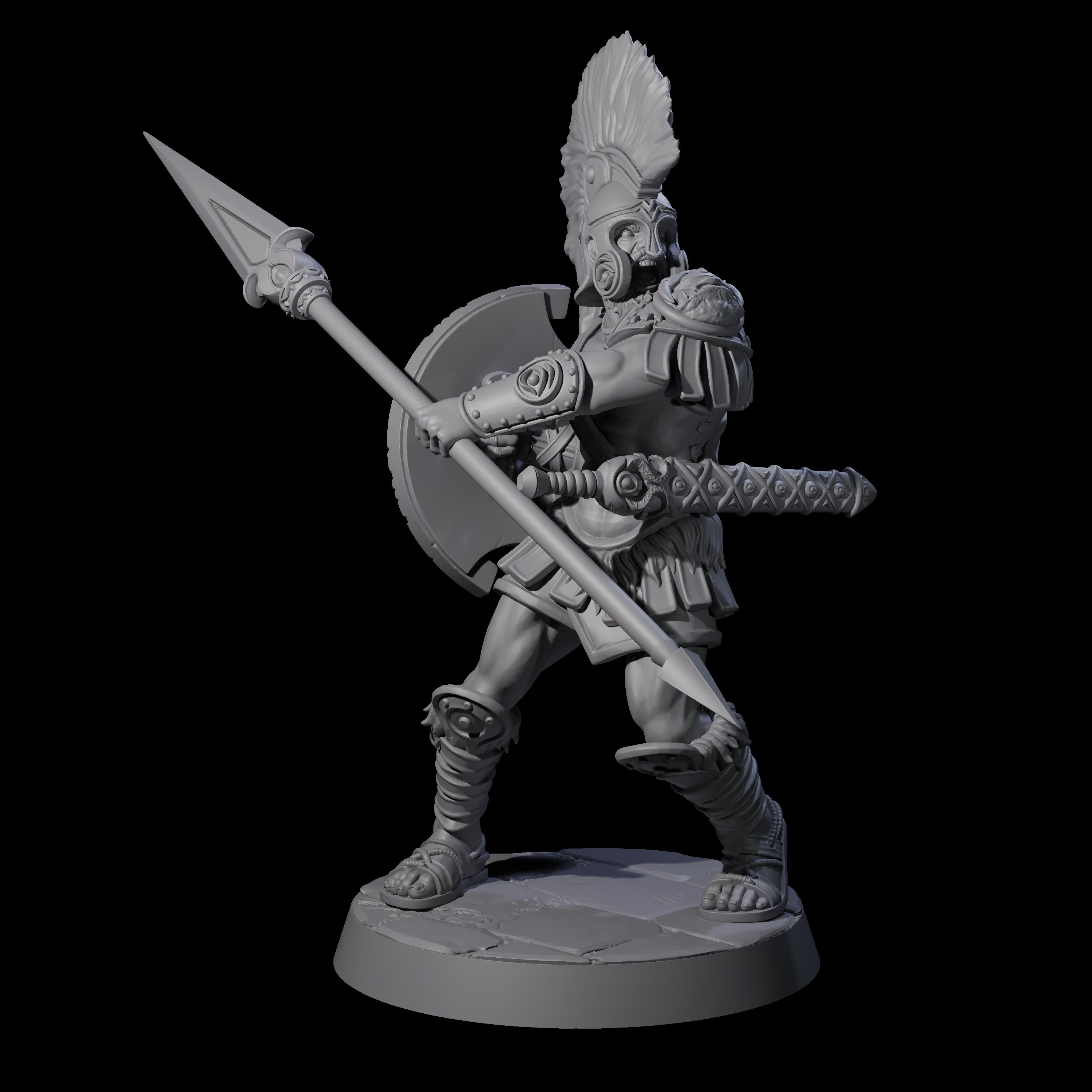 Greek Inspired Spear Hoplite B Miniature for Dungeons and Dragons, Pathfinder or other TTRPGs