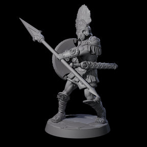 Greek Inspired Spear Hoplite B Miniature for Dungeons and Dragons, Pathfinder or other TTRPGs