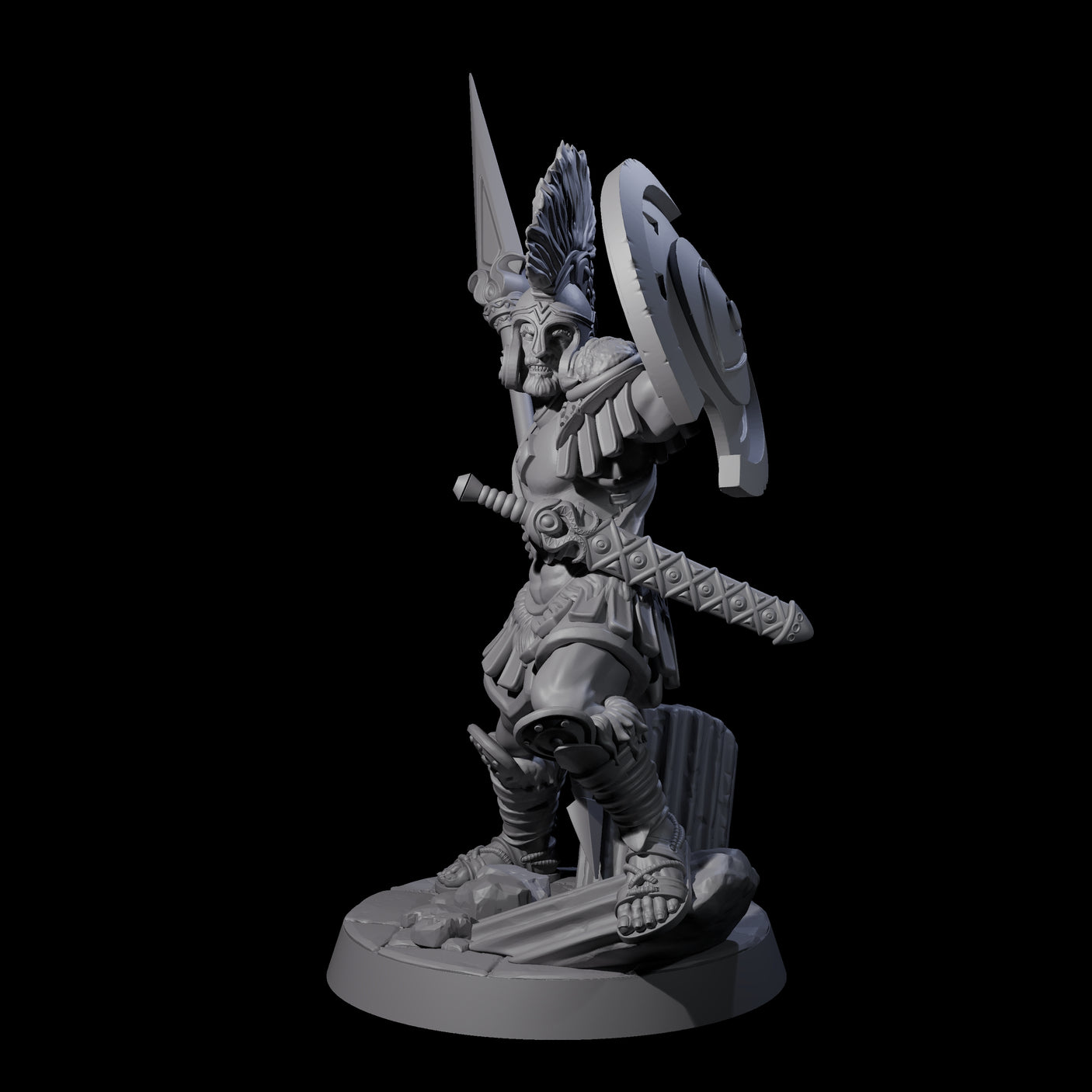 Greek Inspired Spear Hoplite C Miniature for Dungeons and Dragons, Pathfinder or other TTRPGs