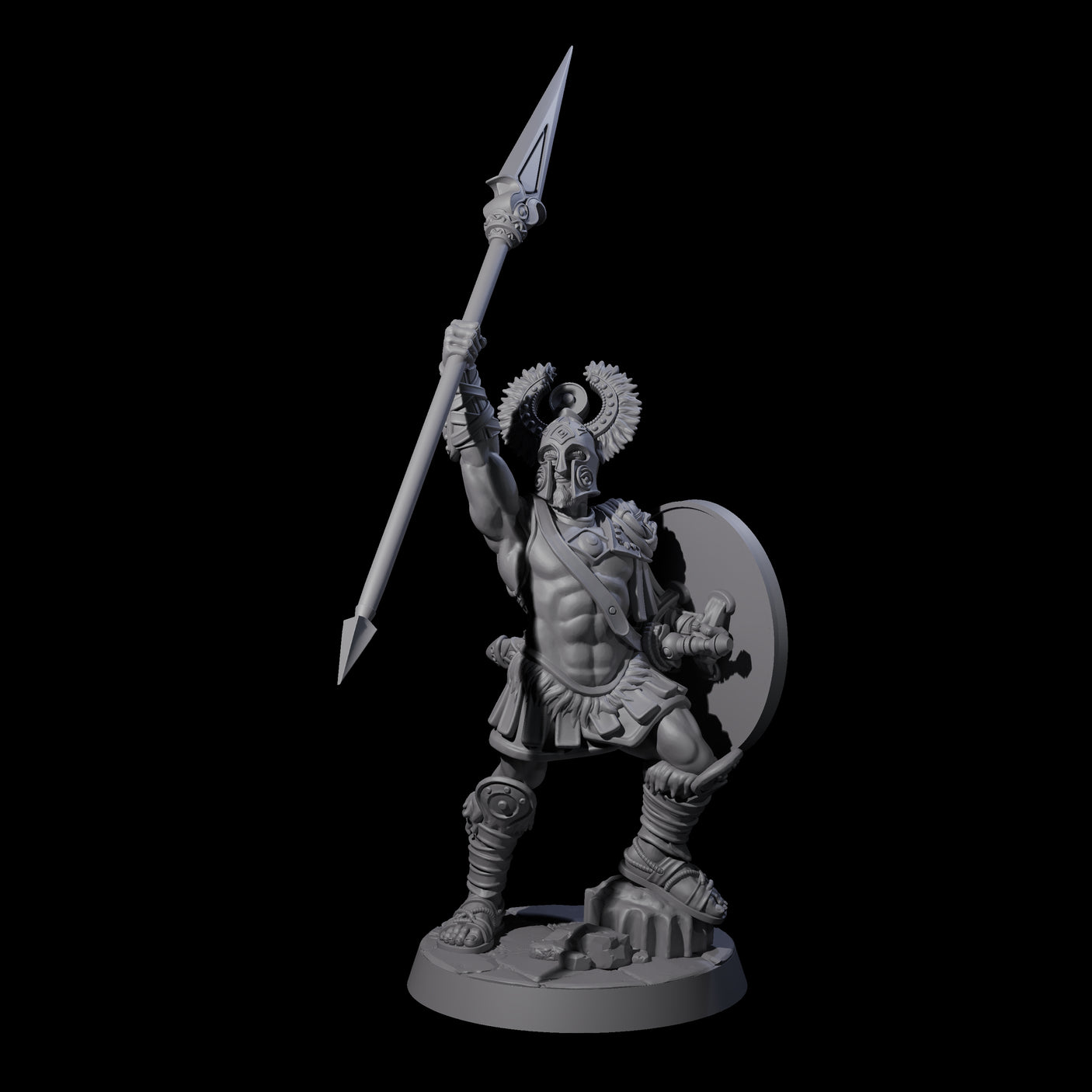 Greek Inspired Spear Hoplite E Miniature for Dungeons and Dragons, Pathfinder or other TTRPGs