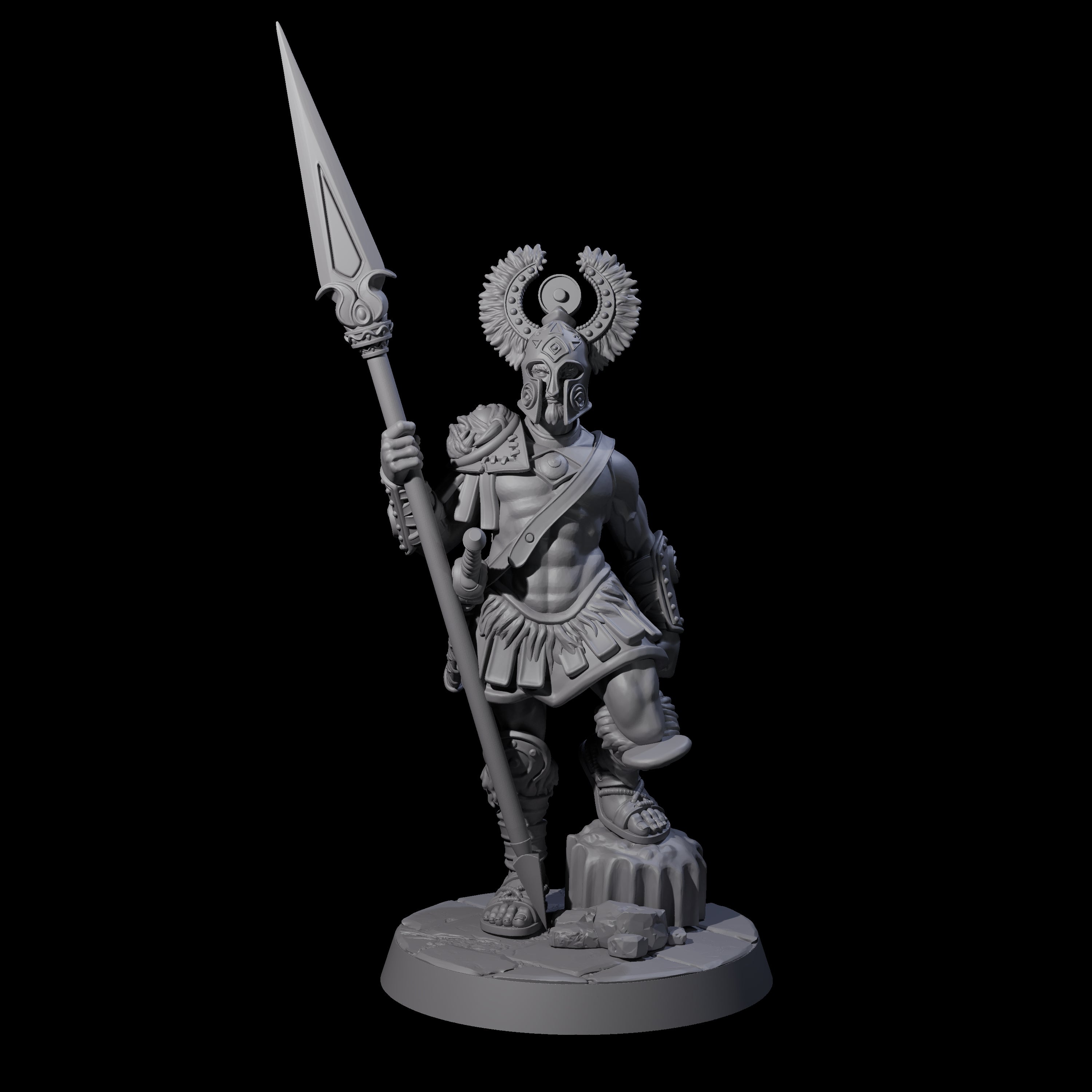 Greek Inspired Spear Hoplite F Miniature for Dungeons and Dragons, Pathfinder or other TTRPGs
