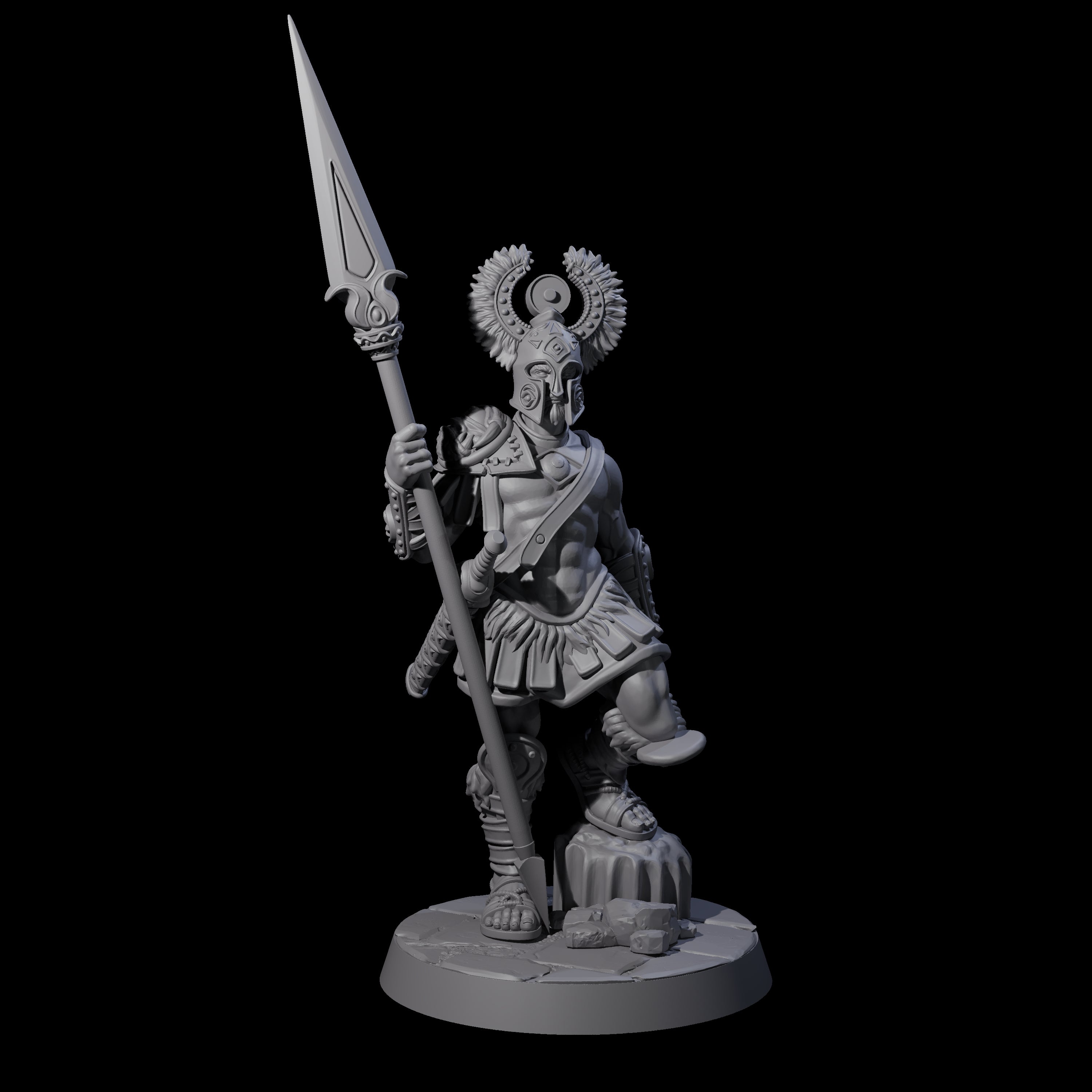Greek Inspired Spear Hoplite F Miniature for Dungeons and Dragons, Pathfinder or other TTRPGs