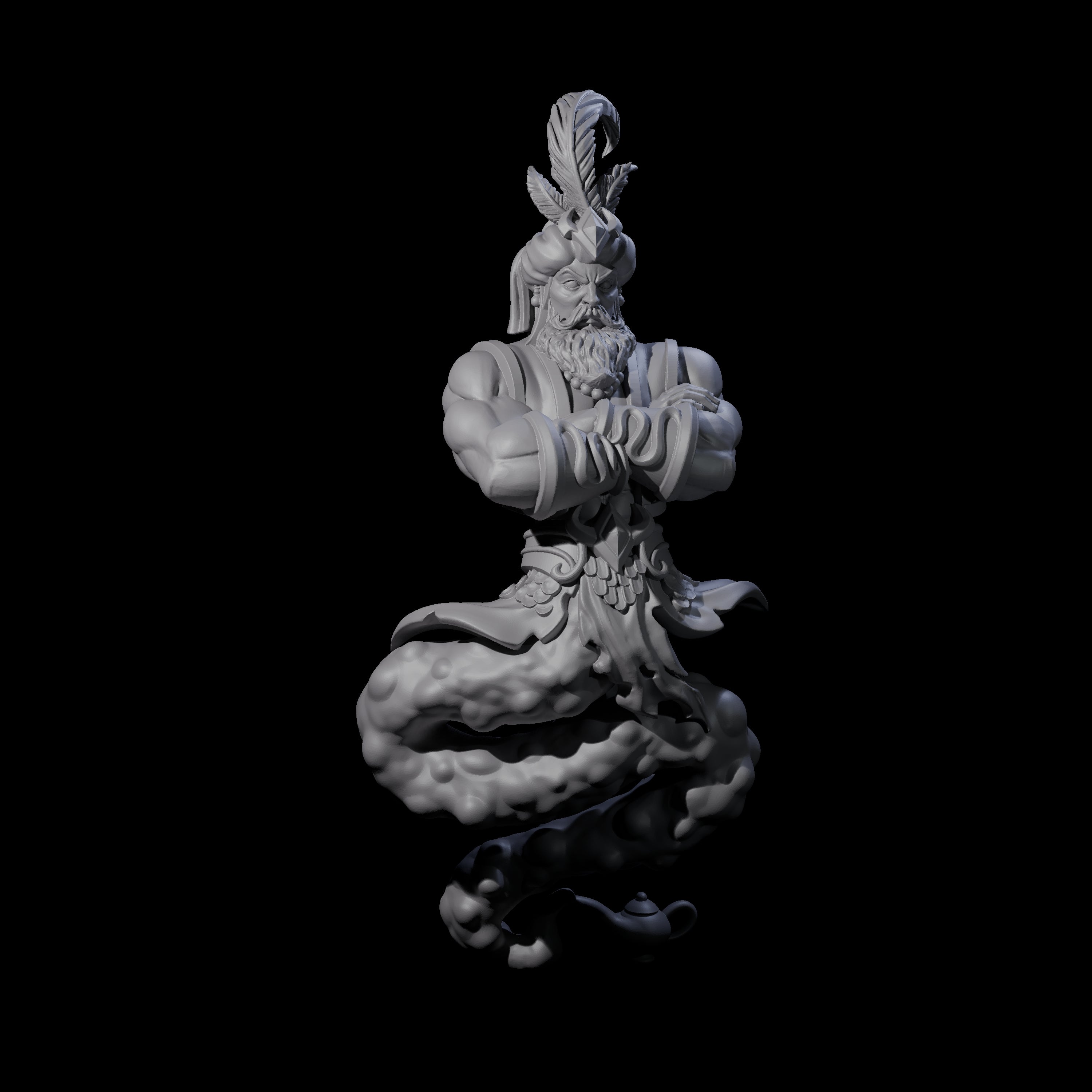 Grim Djinn Miniature for Dungeons and Dragons, Pathfinder or other TTRPGs