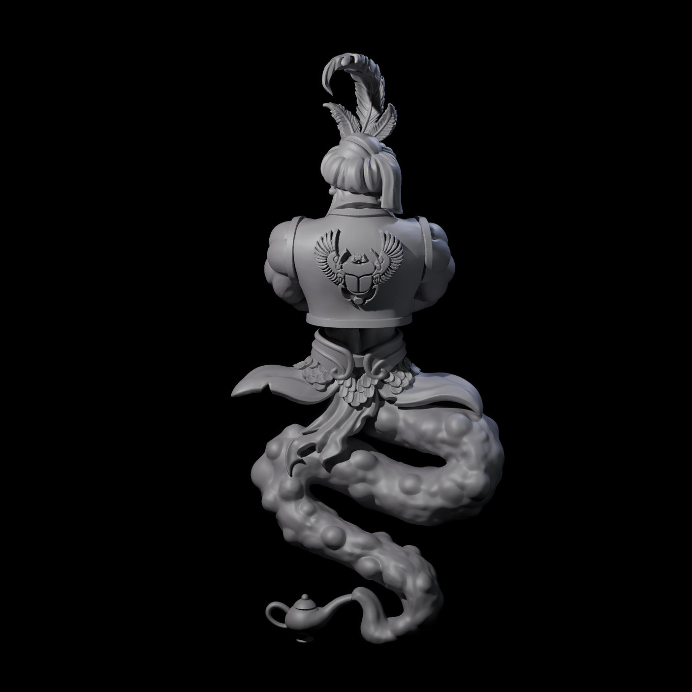 Grim Djinn Miniature for Dungeons and Dragons, Pathfinder or other TTRPGs