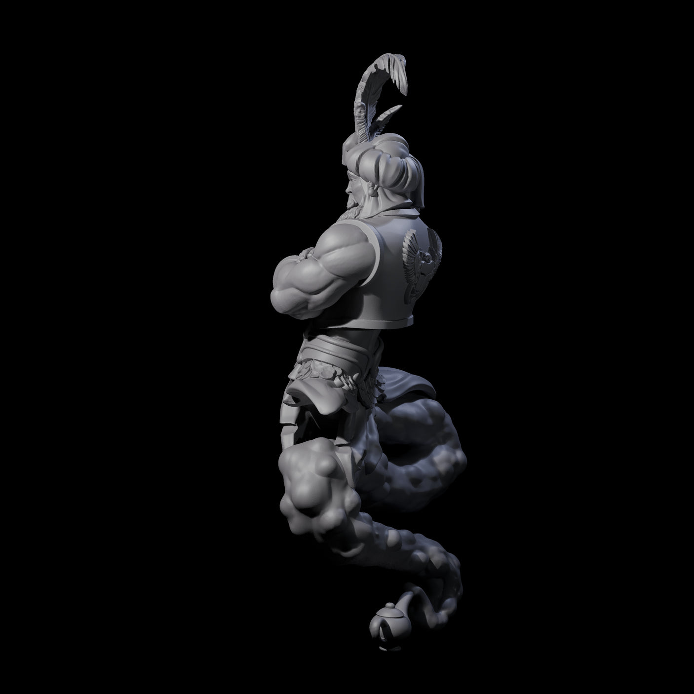 Grim Djinn Miniature for Dungeons and Dragons, Pathfinder or other TTRPGs
