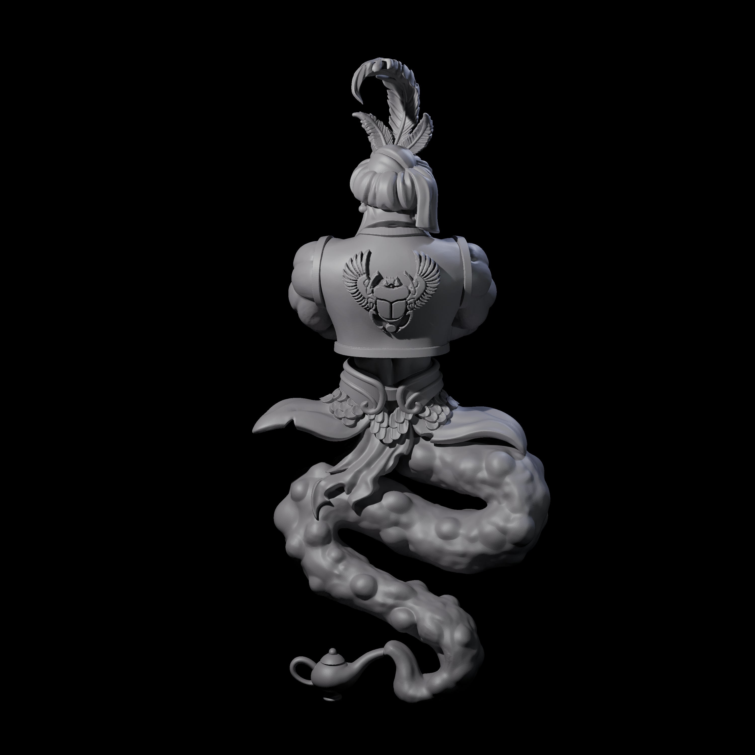 Grim Djinn Miniature for Dungeons and Dragons, Pathfinder or other TTRPGs