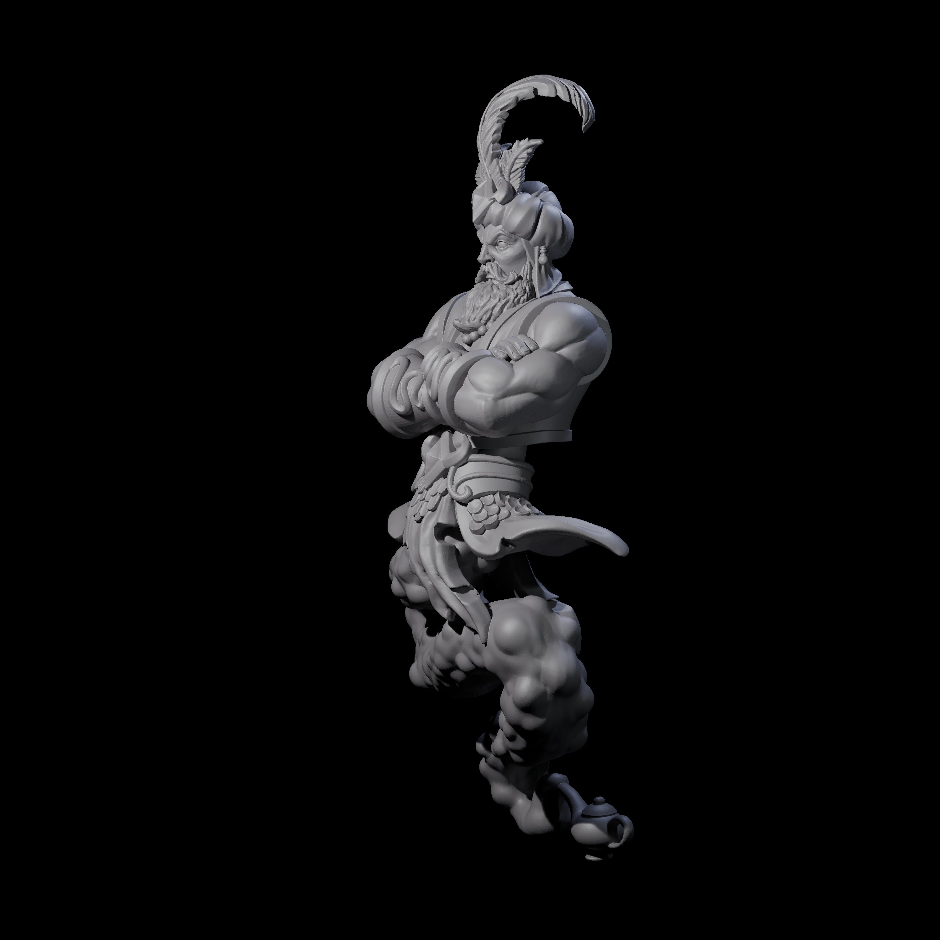 Grim Djinn Miniature for Dungeons and Dragons, Pathfinder or other TTRPGs
