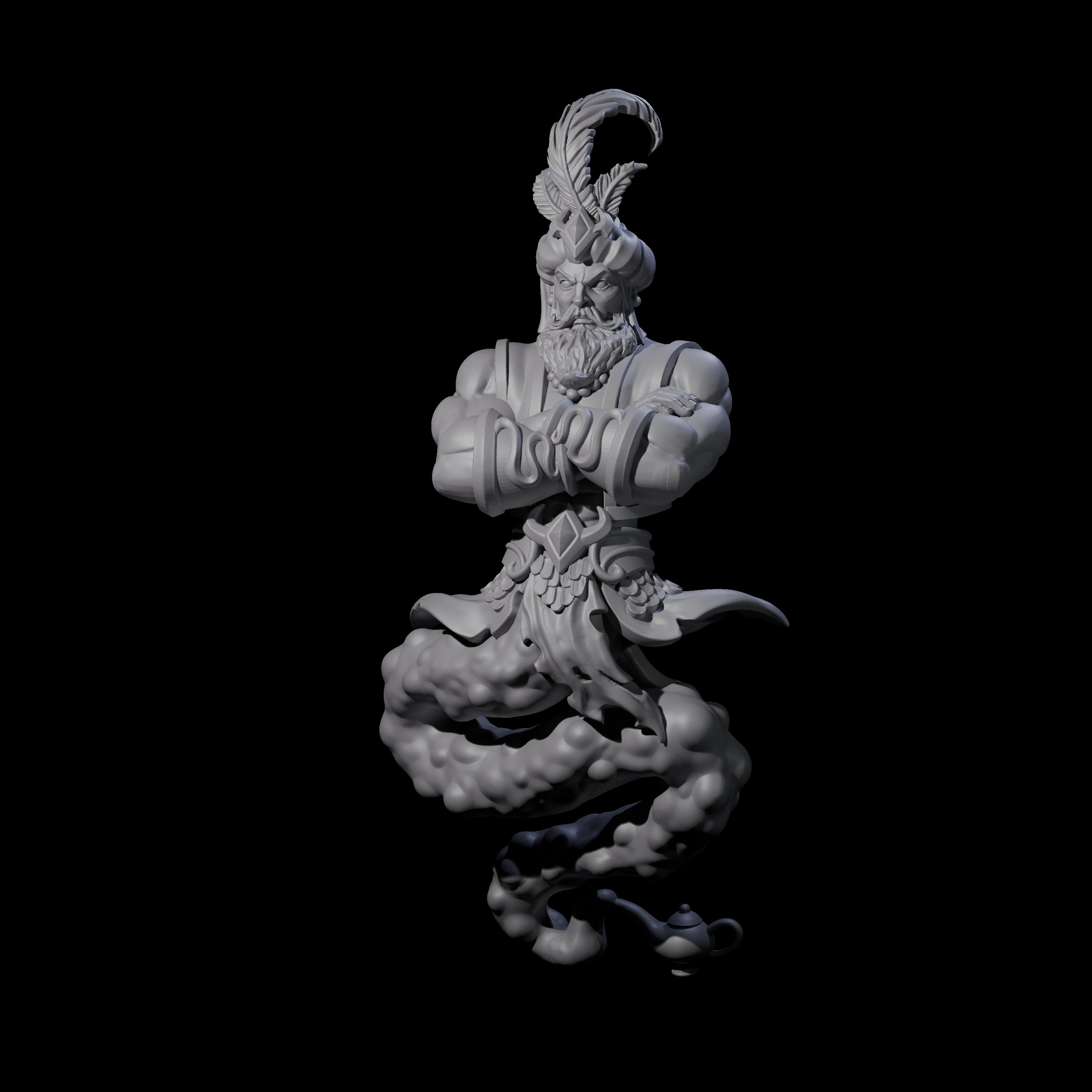Grim Djinn Miniature for Dungeons and Dragons, Pathfinder or other TTRPGs