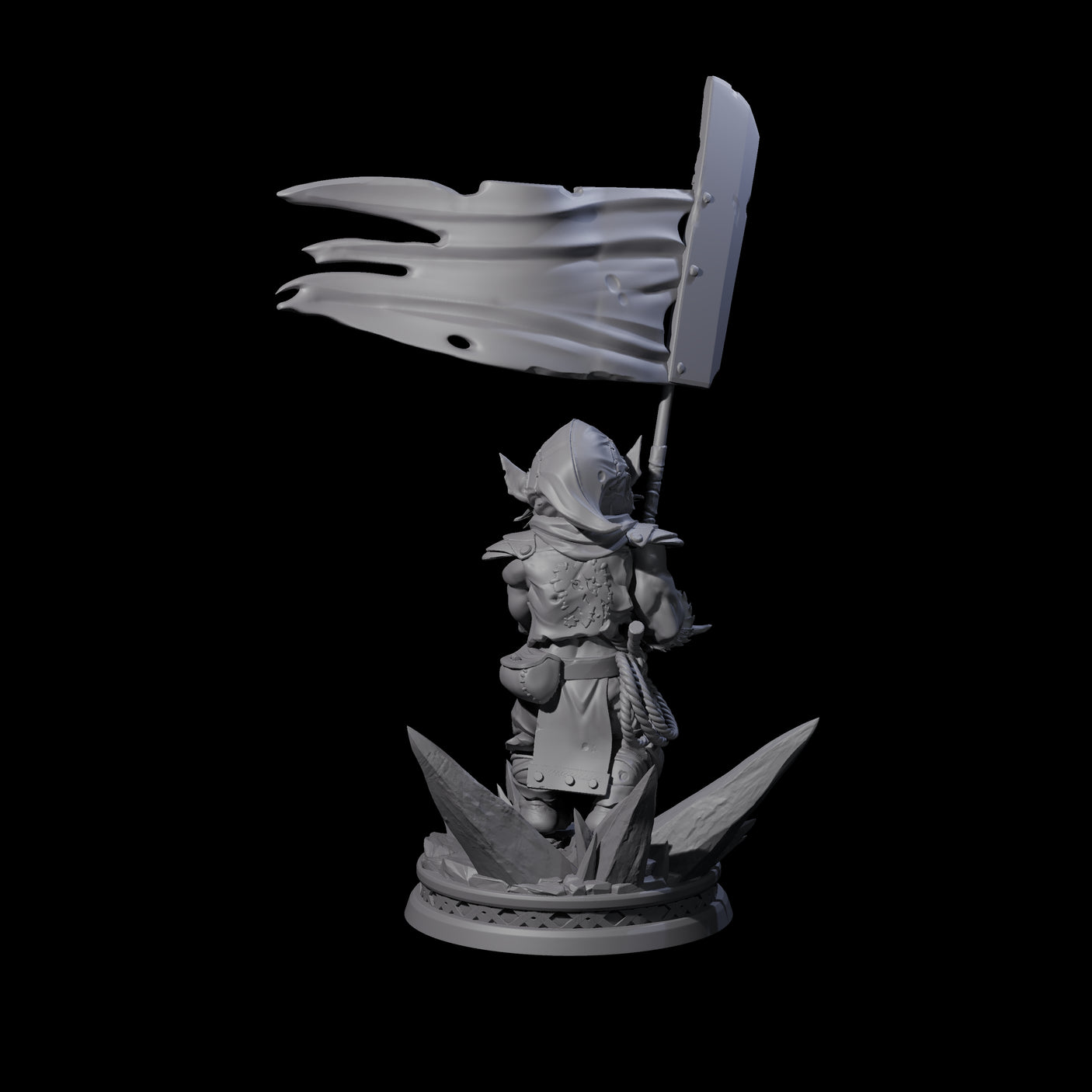 Grim Goblin Standardbearer Miniature for Dungeons and Dragons, Pathfinder or other TTRPGs