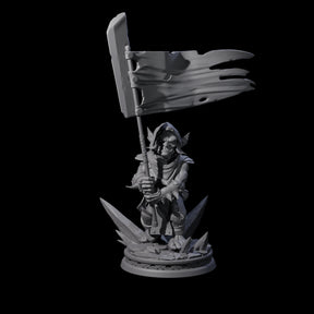 Grim Goblin Standardbearer Miniature for Dungeons and Dragons, Pathfinder or other TTRPGs