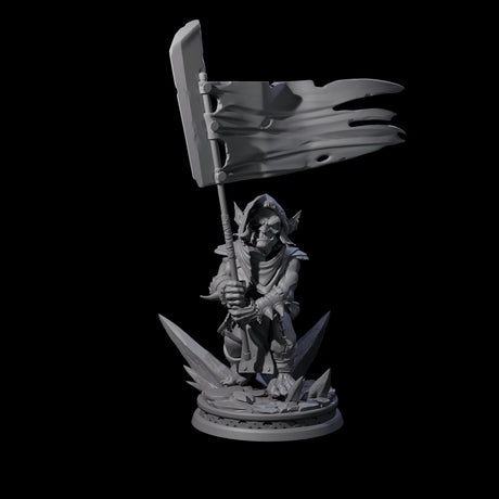 Grim Goblin Standardbearer Miniature for Dungeons and Dragons, Pathfinder or other TTRPGs