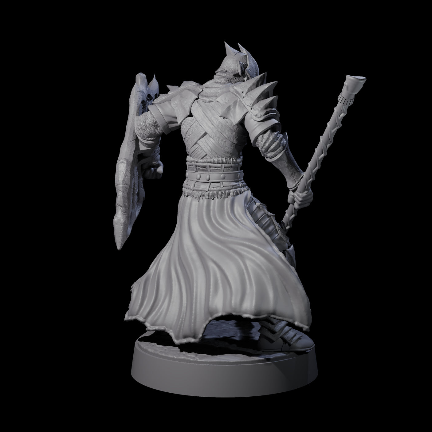Grimacing Elf Spearman A Miniature for Dungeons and Dragons, Pathfinder or other TTRPGs