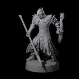 Grimacing Elf Spearman A Miniature for Dungeons and Dragons, Pathfinder or other TTRPGs