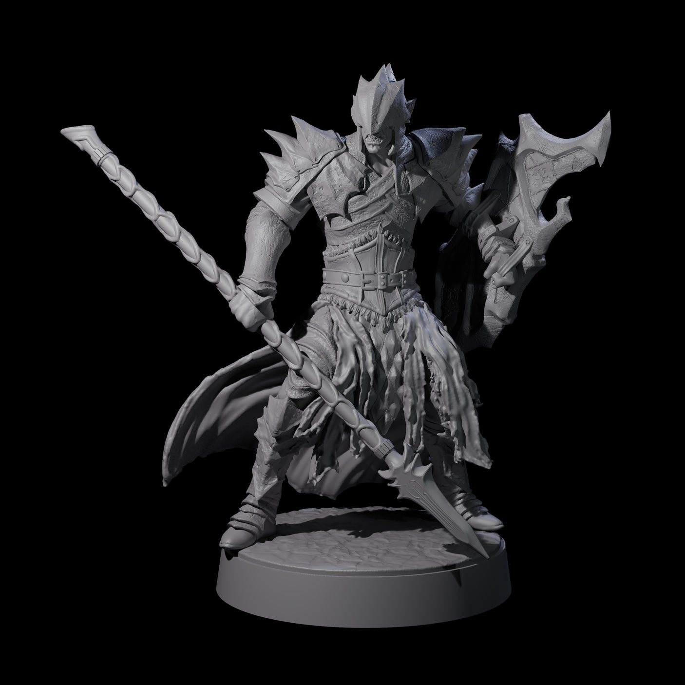 Grimacing Elf Spearman A Miniature for Dungeons and Dragons, Pathfinder or other TTRPGs