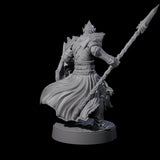 Grimacing Elf Spearman B Miniature for Dungeons and Dragons, Pathfinder or other TTRPGs